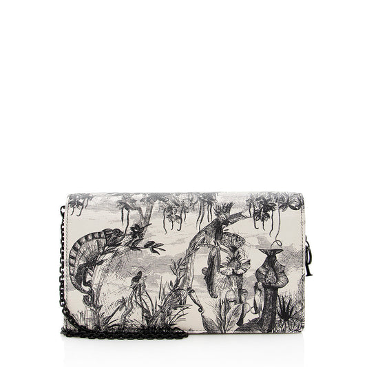 Dior Printed Toile De Jouy Lady Wallet On Bag Leather Chain Crossbody Bag