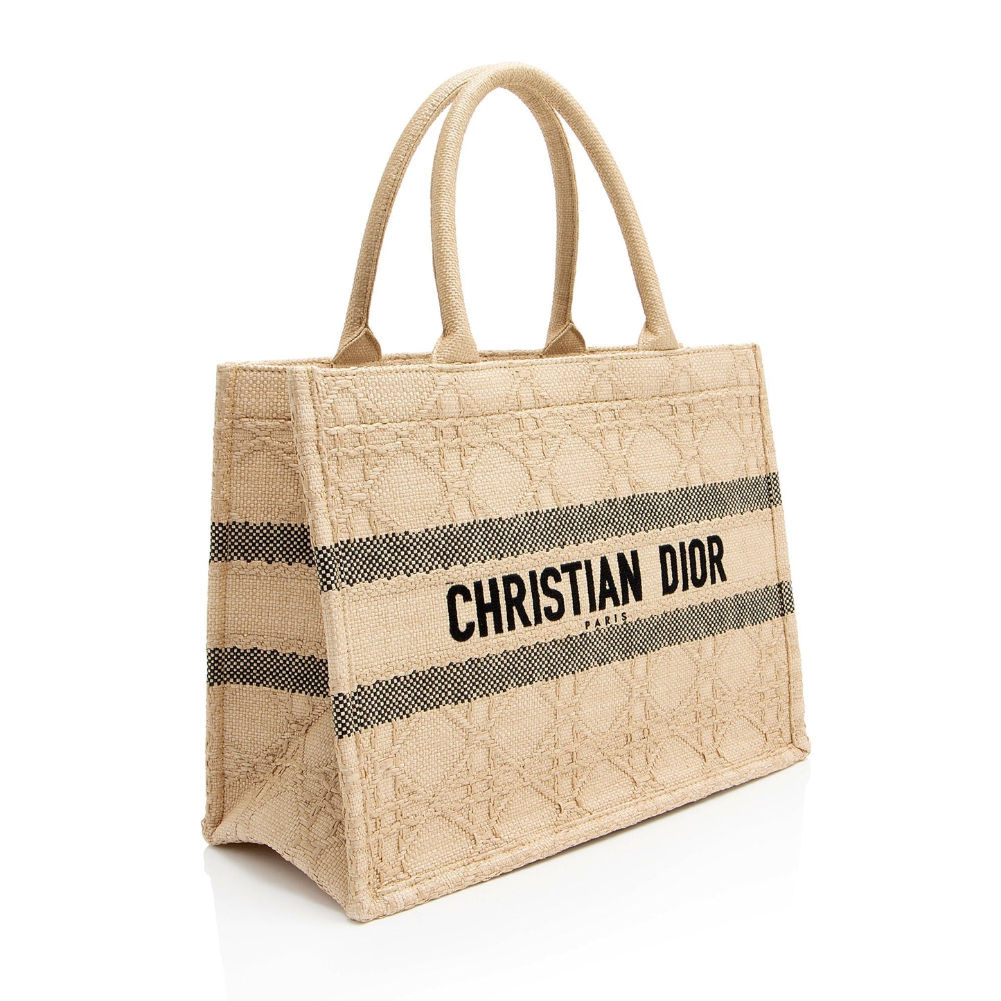 Dior Cannage Book Tote Shf Vp73D7 Raffia Medium Tote Bag