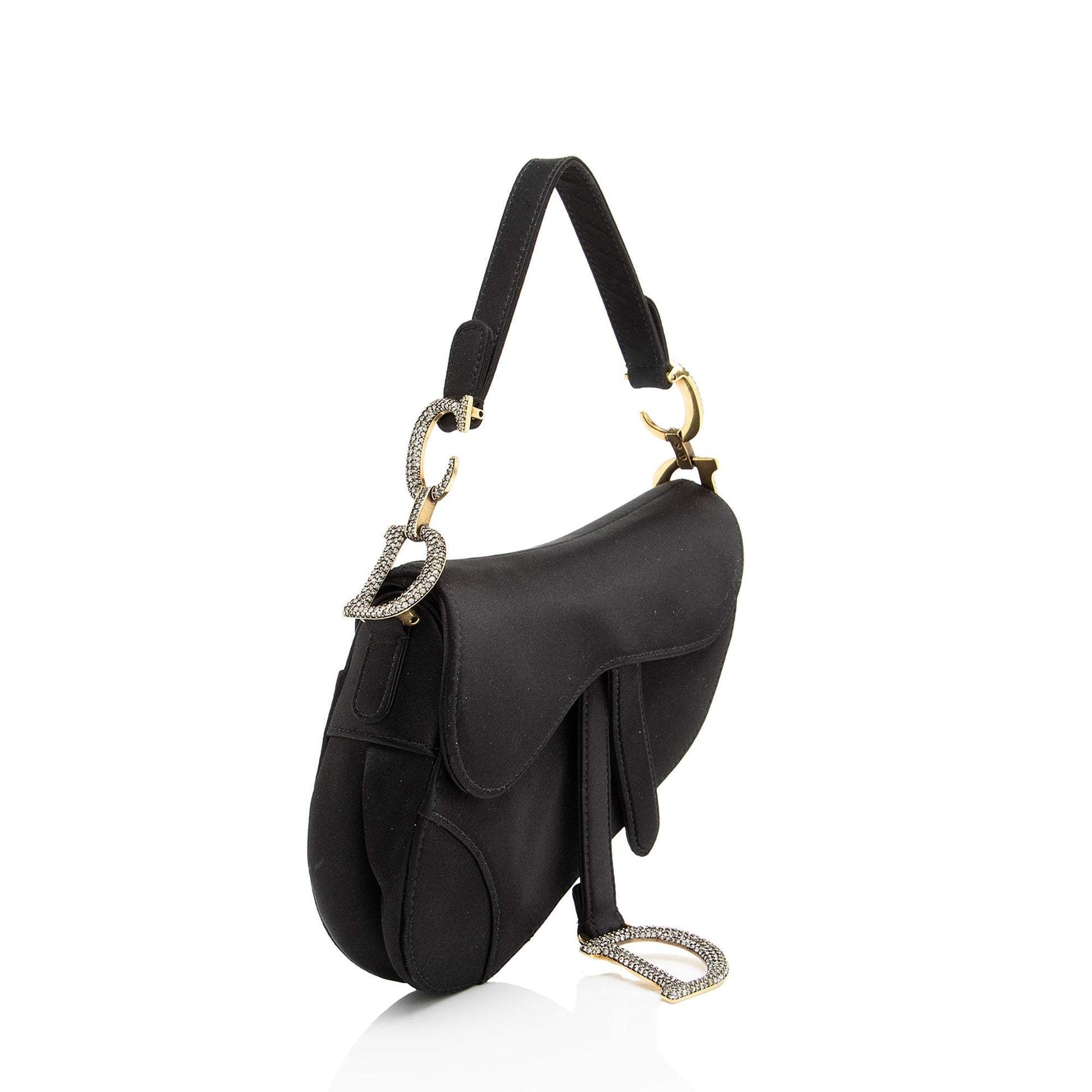 Dior Crystal Saddle Bag Satin Mini Shoulder Bag