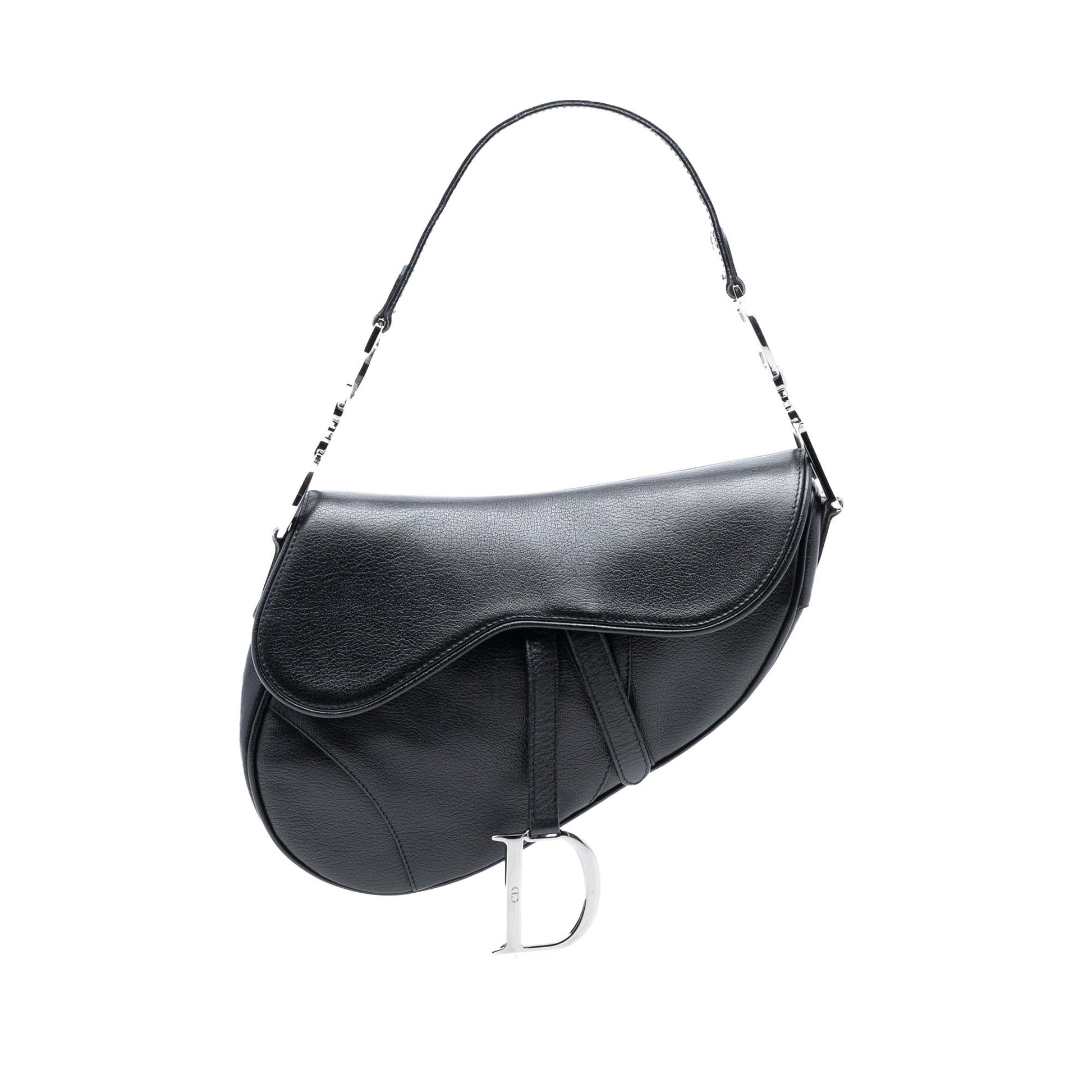 Dior Shiny Goatskin Saddle Bag Shoulder Bag