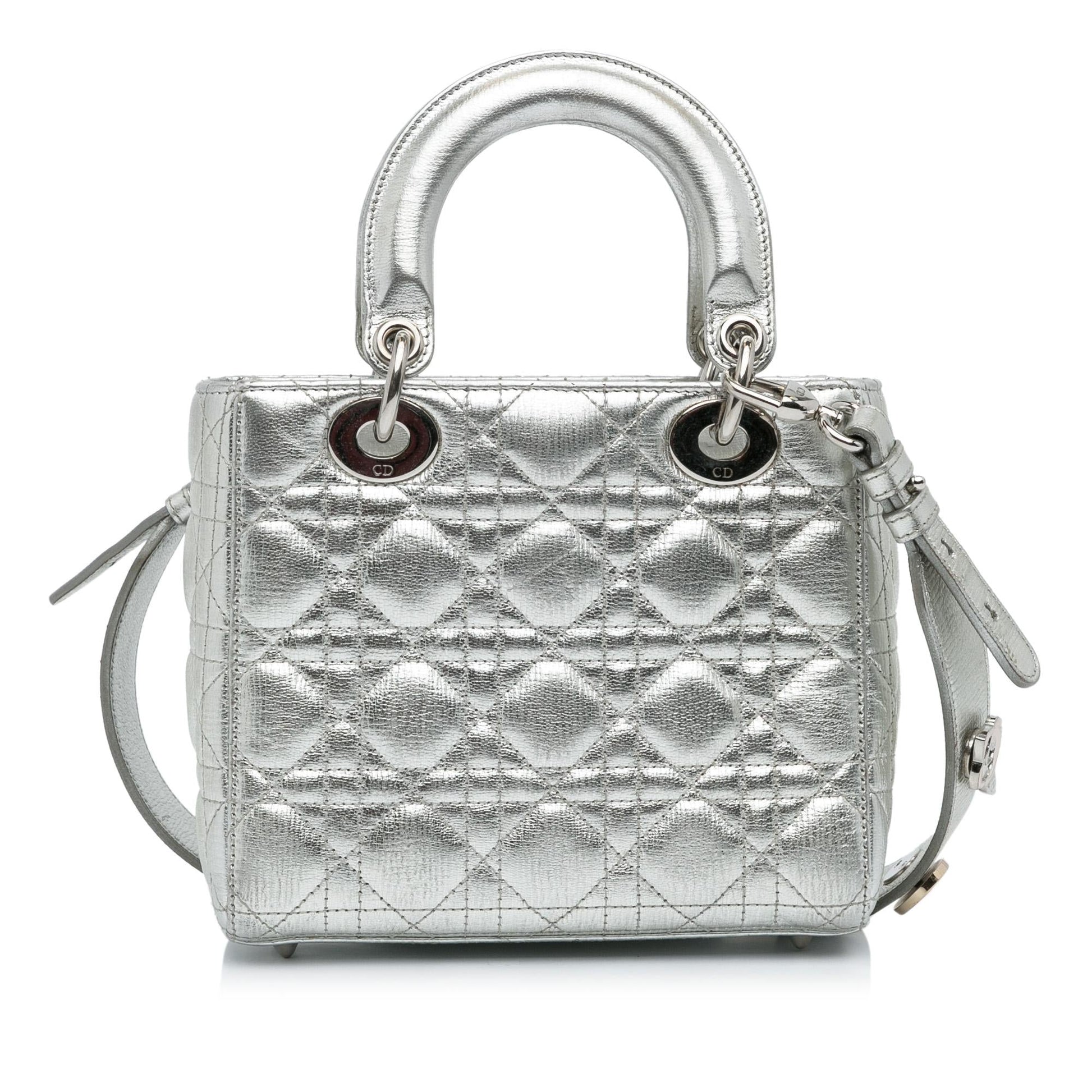 Dior Calfskin Cannage My Abc Lady Satchel Bag Small