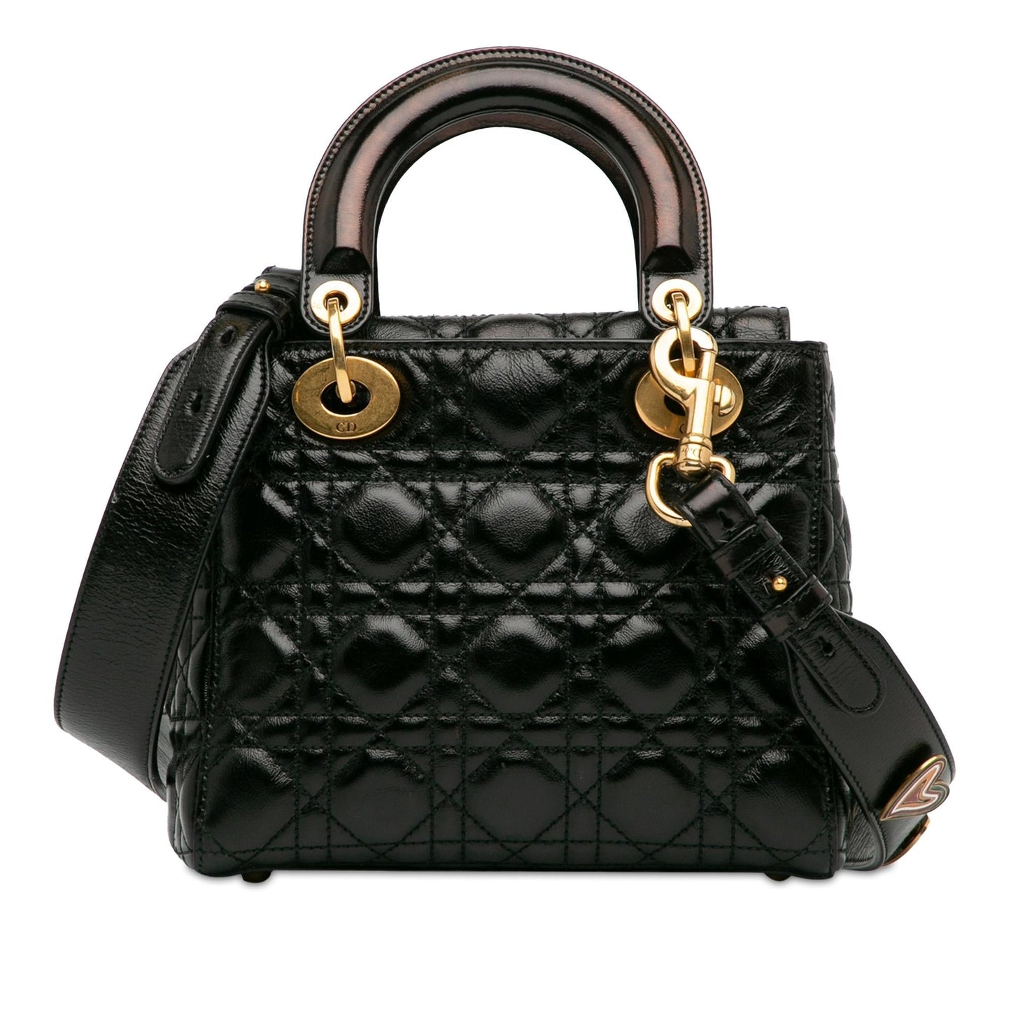 Dior Crinkled Cannage Lucky Badges My Lady Shg Hlarbp Patent Small Satchel Bag