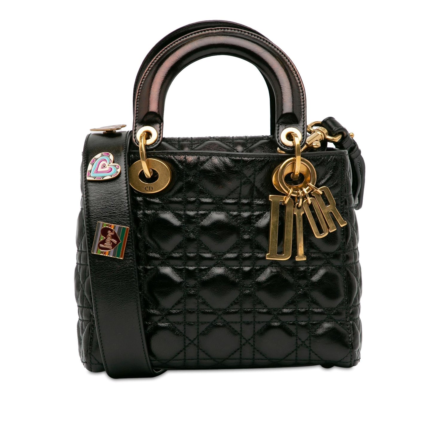 Dior Crinkled Cannage Lucky Badges My Lady Shg Hlarbp Patent Small Satchel Bag