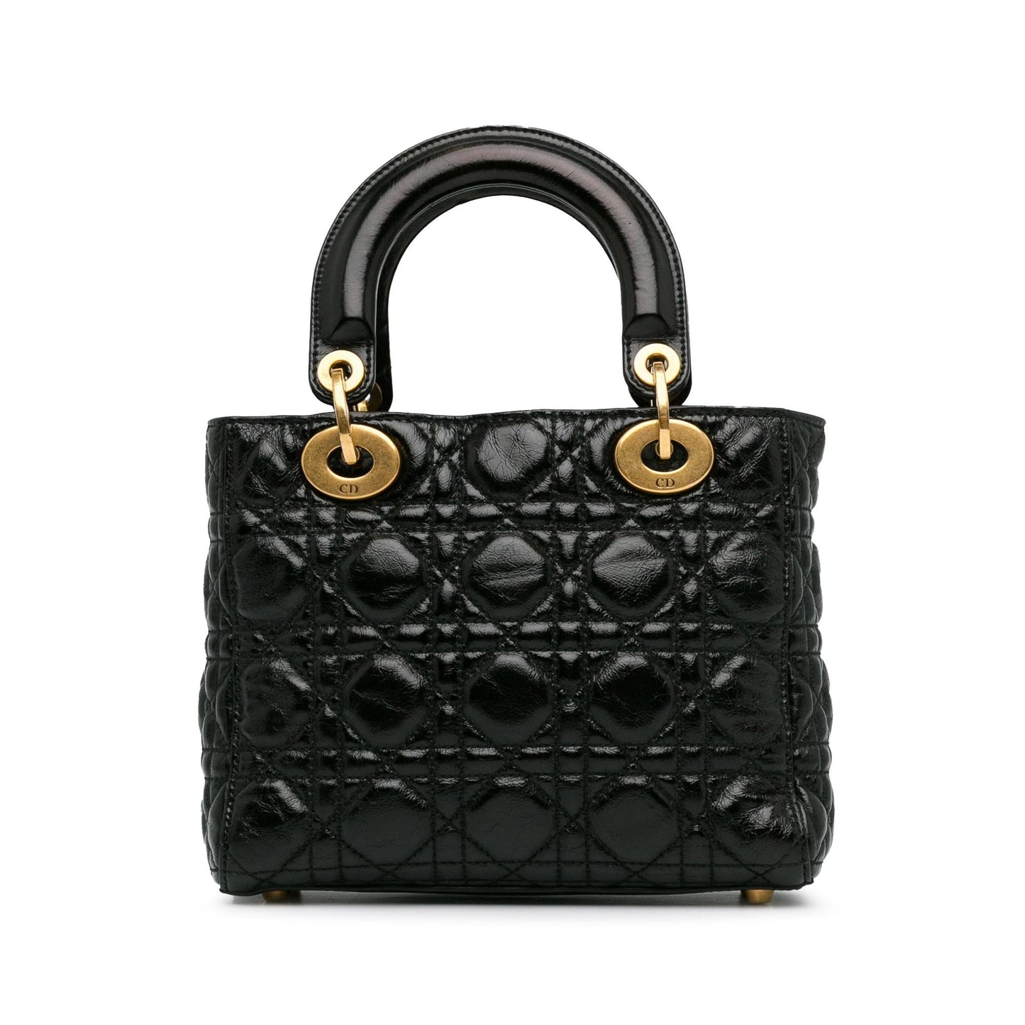 Dior Crinkled Cannage Lucky Badges My Lady Shg Rzhaed Patent Small Satchel Bag