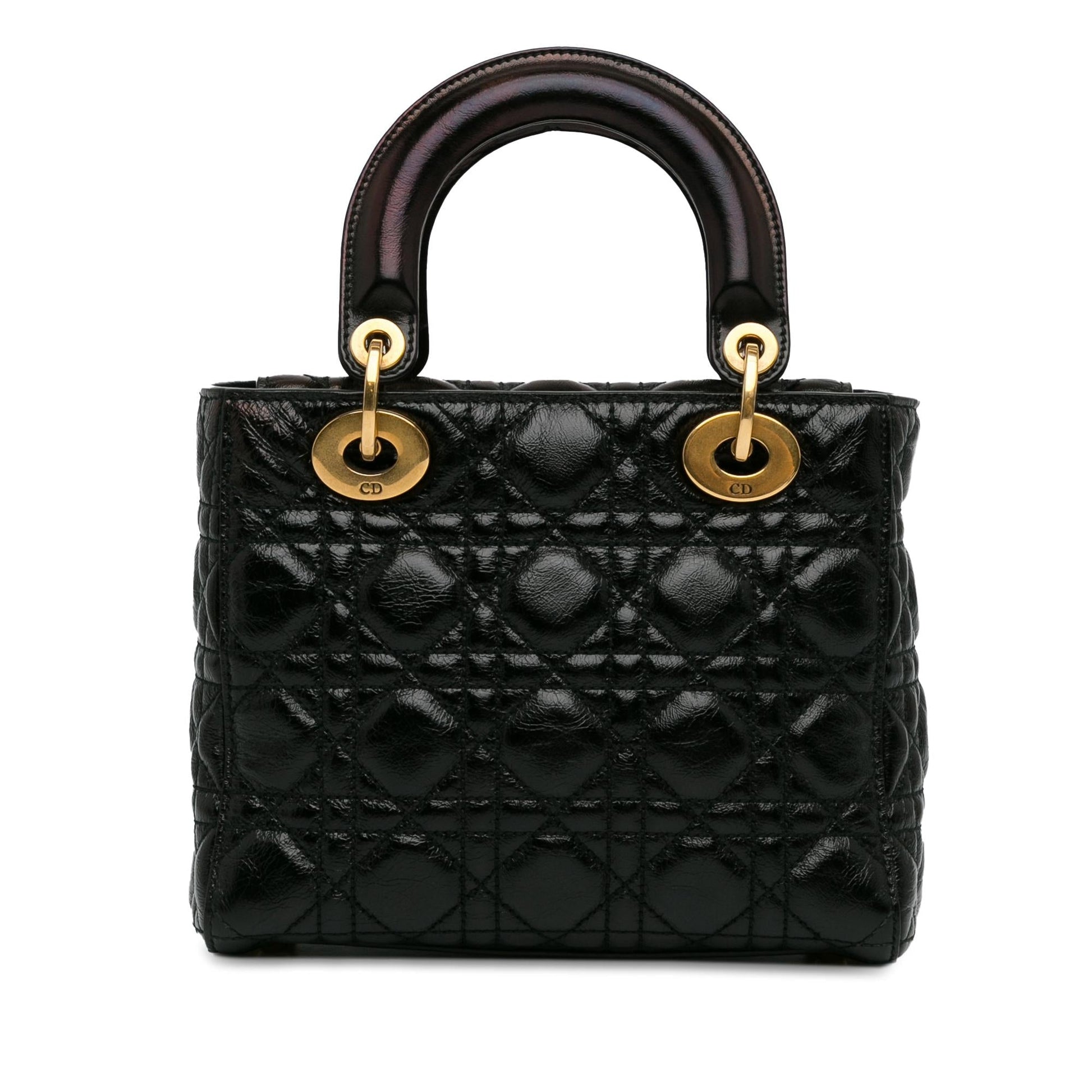 Dior Crinkled Cannage Lucky Badges My Lady Shg Skvge5 Patent Small Satchel Bag