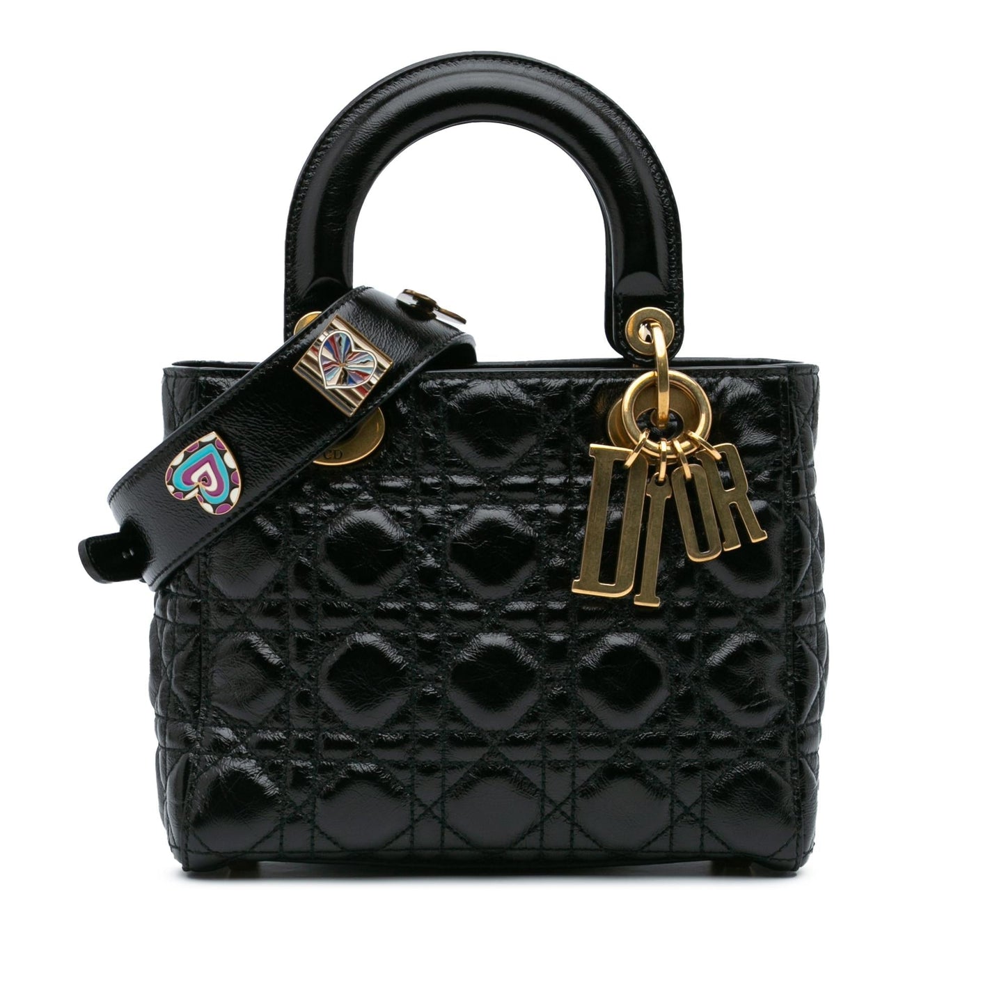 Dior Crinkled Cannage My Abc Lady Satchel Bag Patent Small Lady Dior 1