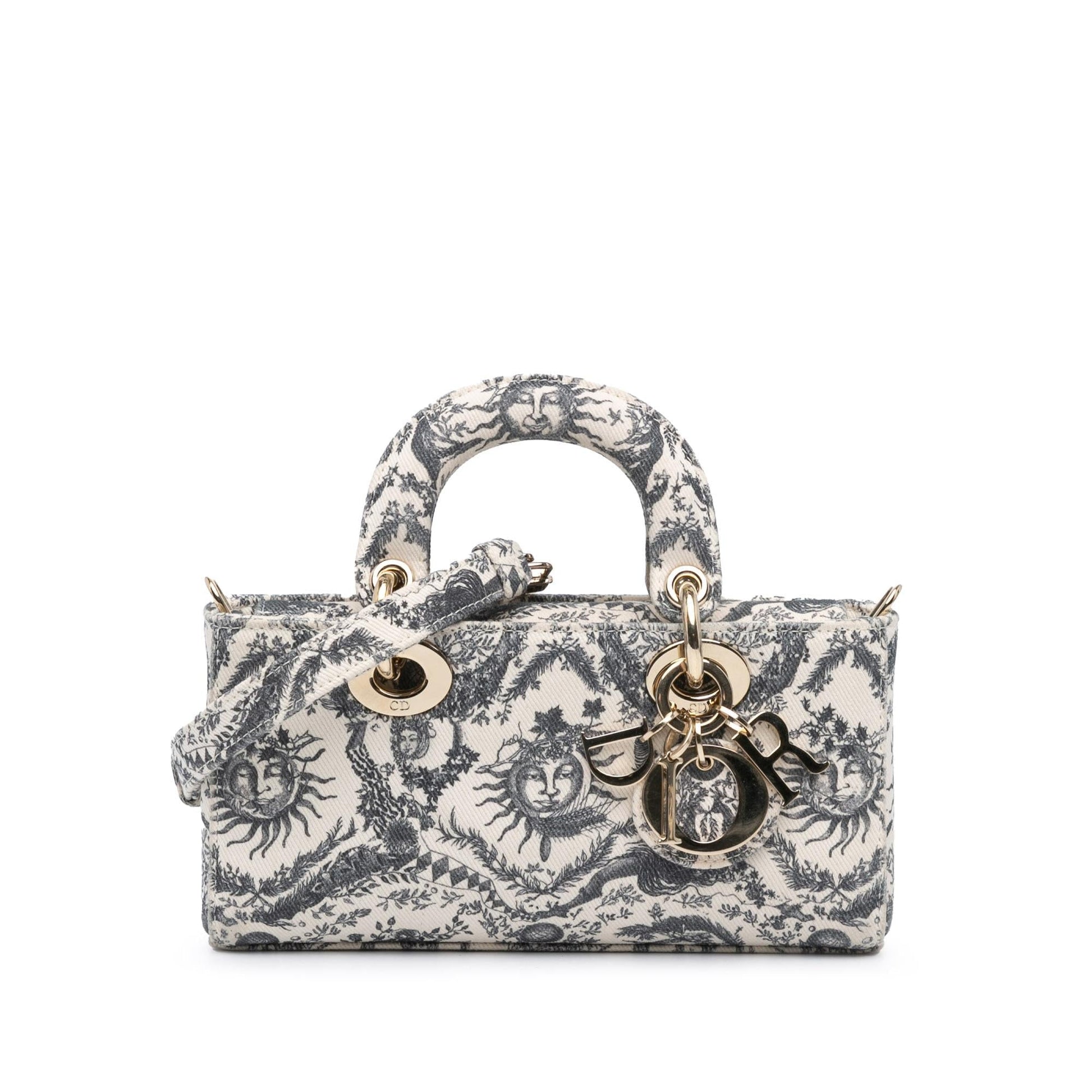 Dior Toile De Jouy Soleil Lady Joy Satchel Bag Denim Small