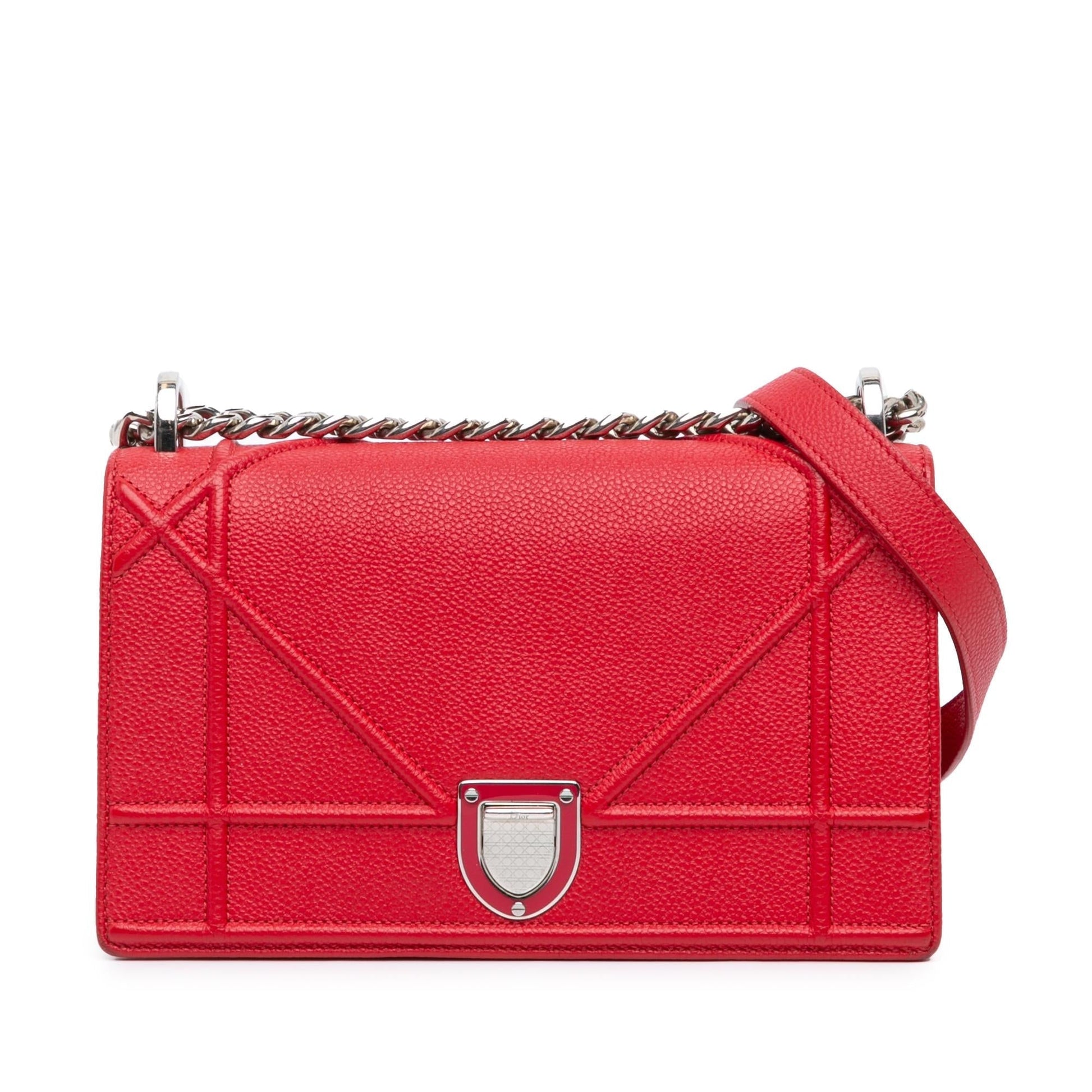 Dior Grained ama Crossbody Bag Leather Small Flap Leather Diorama Flap