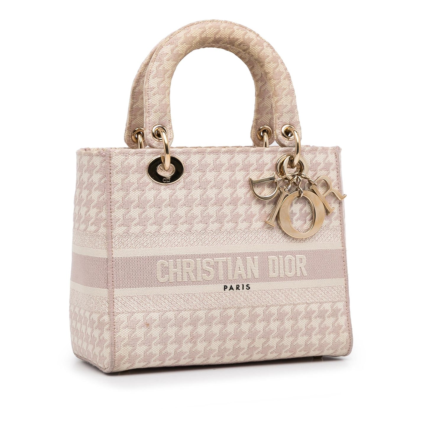 Dior Houndstooth Lady Lite Shg Jnxo26 Satchel Bag Small