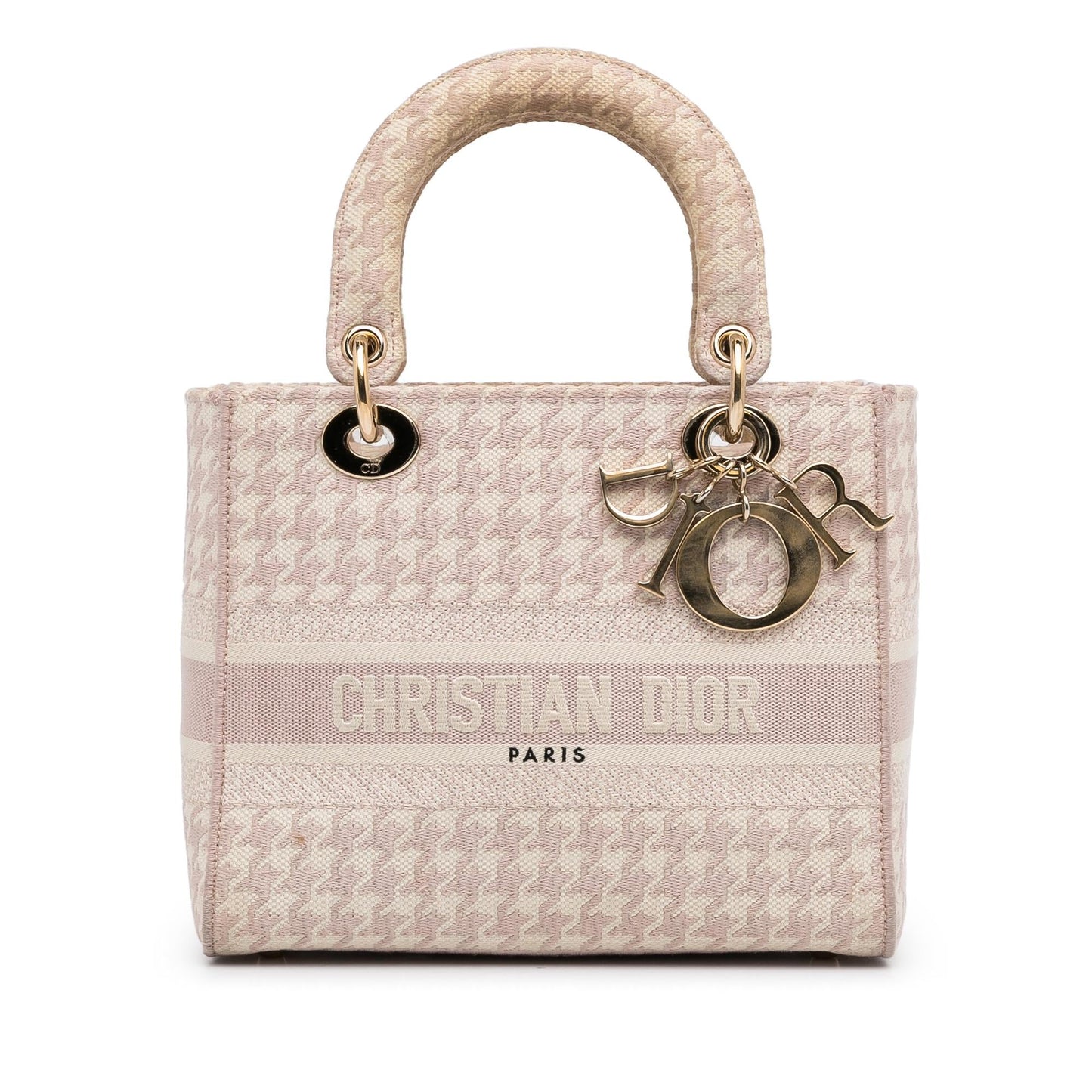 Dior Houndstooth Lady Lite Shg Cgftow Satchel Bag Small