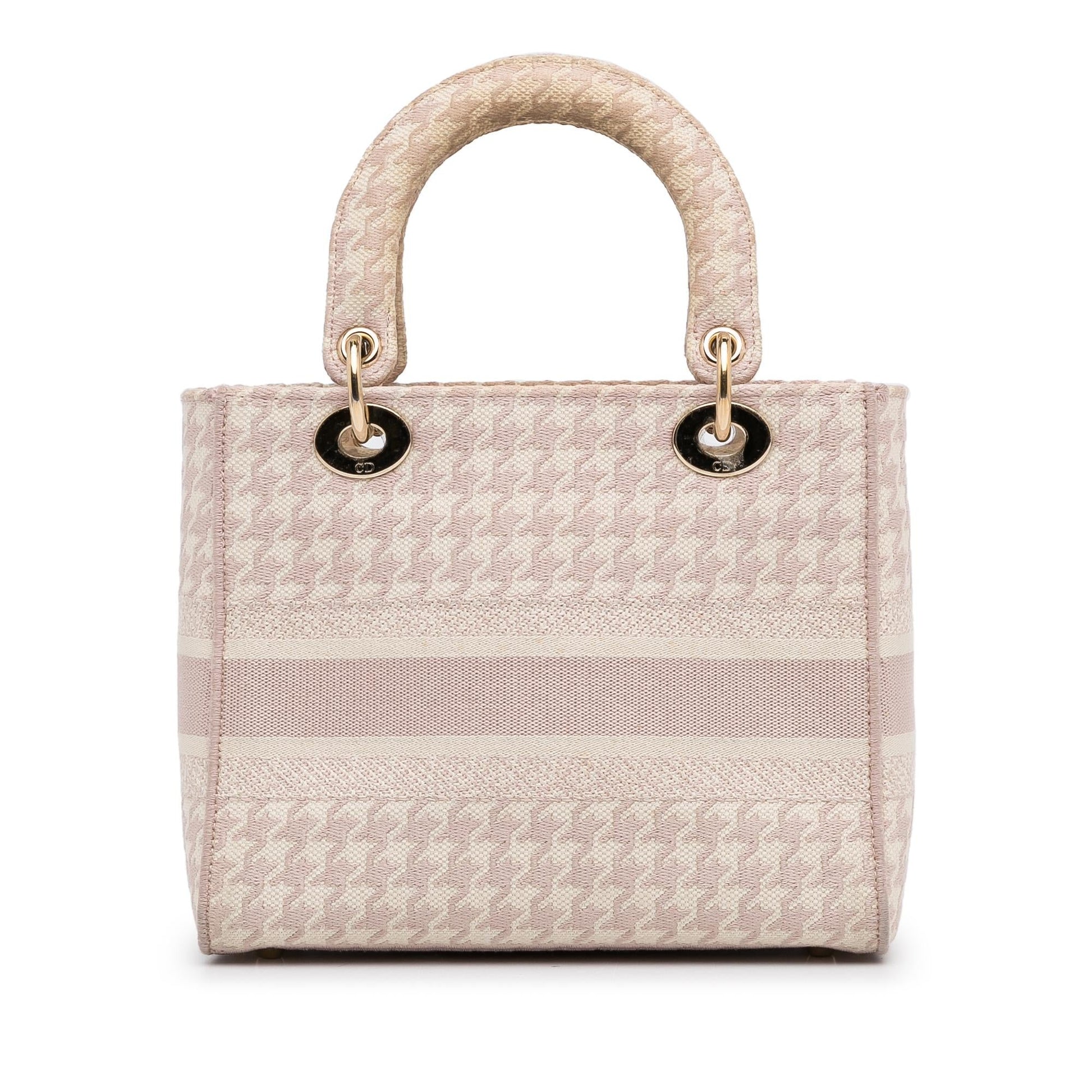 Dior Houndstooth Lady Lite Satchel Bag Small D Lite 2
