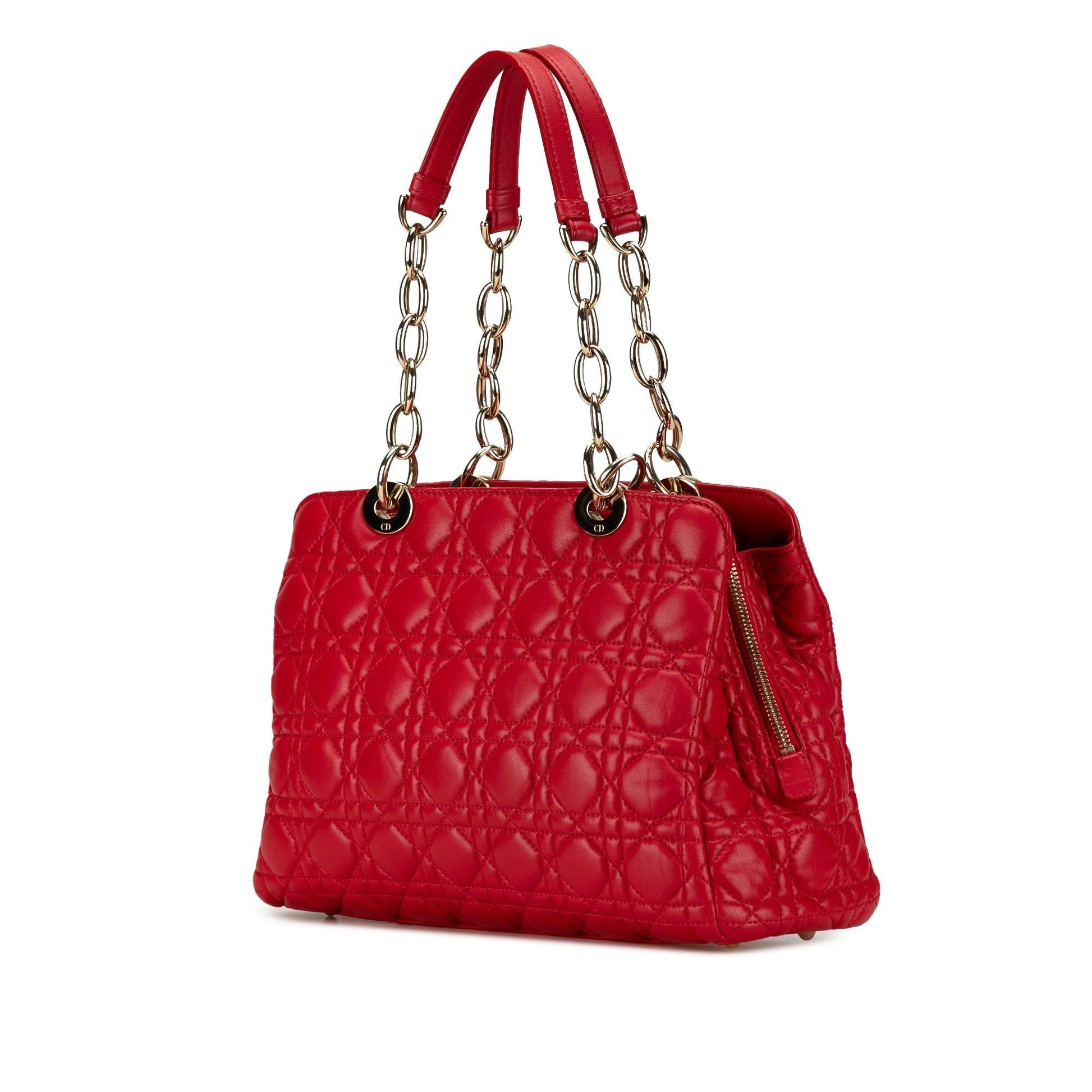 Dior Cannage Soft Zipped Shopping Tote Shg Ancejf Lambskin Small Tote Bag