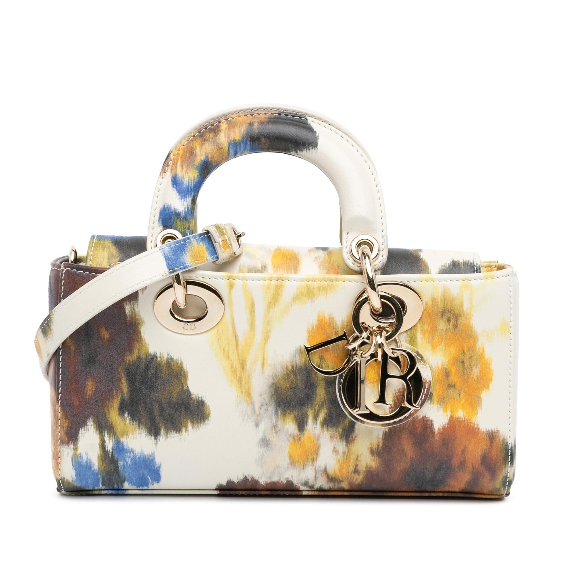 Dior Floral Print Lady Joy Satchel Bag Leather Small Lady D Joy