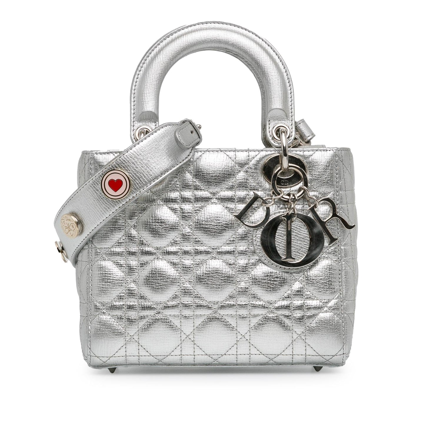 Dior Metallic Grained Calfskin Cannage Lucky Badges My Lady Small Satchel Bag