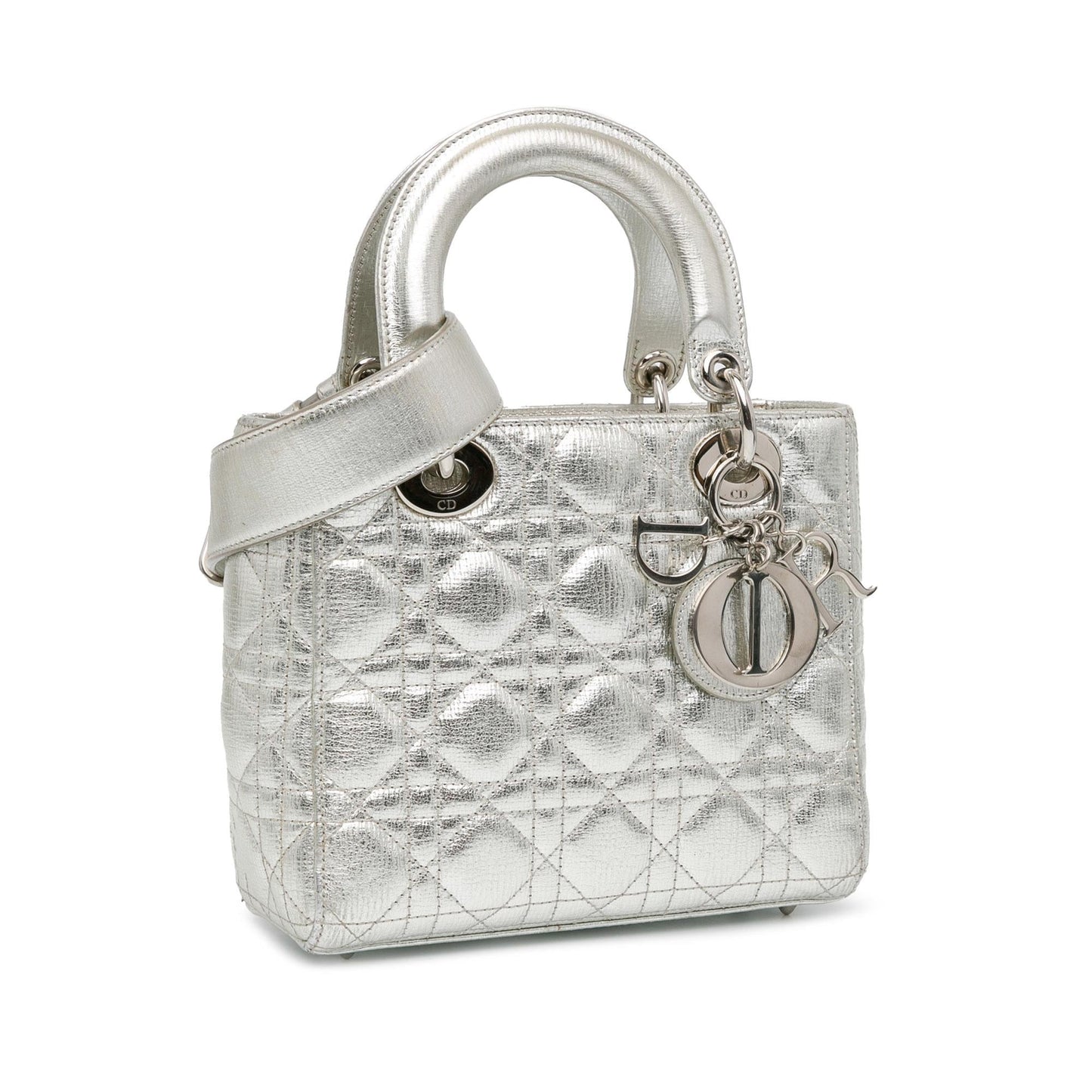 Dior Metallic Grained Calfskin Cannage Lucky Badges My Lady Small Satchel Bag Dior Shg Bwyb1W