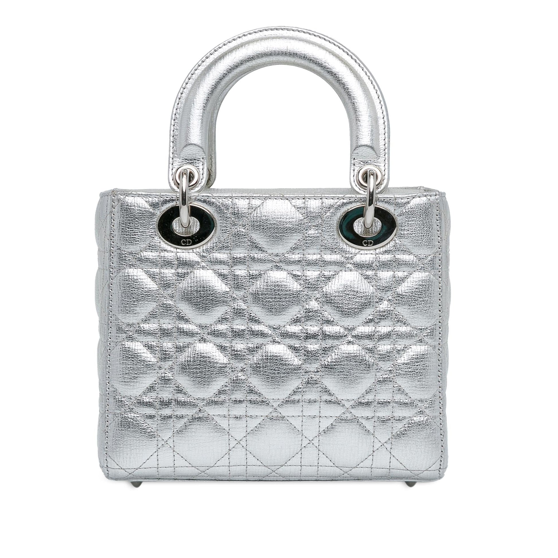 Dior Metallic Grained Calfskin Cannage Lucky Badges My Lady Small Satchel Bag Dior Shg Jrv0Kw