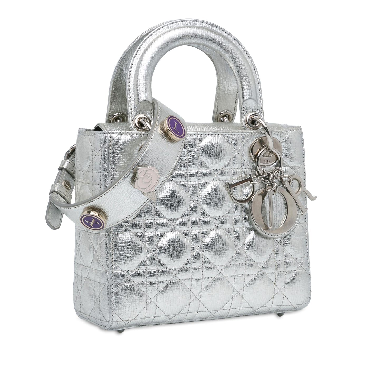 Dior Metallic Grained Calfskin Cannage Lucky Badges My Lady Small Satchel Bag Dior Shg Jrv0Kw