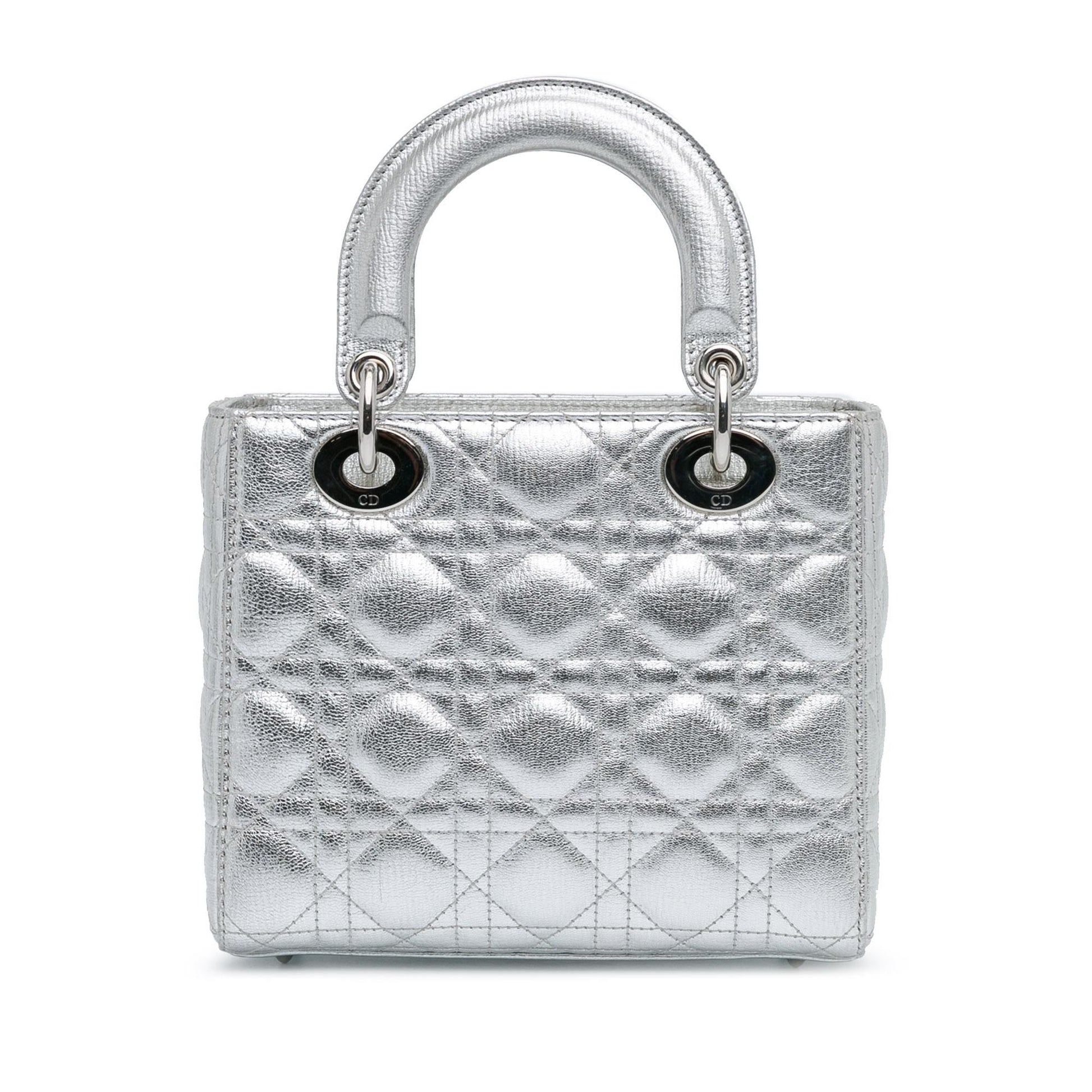 Dior Metallic Grained Calfskin Cannage Lucky Badges My Lady Small Satchel Bag Dior Shg Pawjgo
