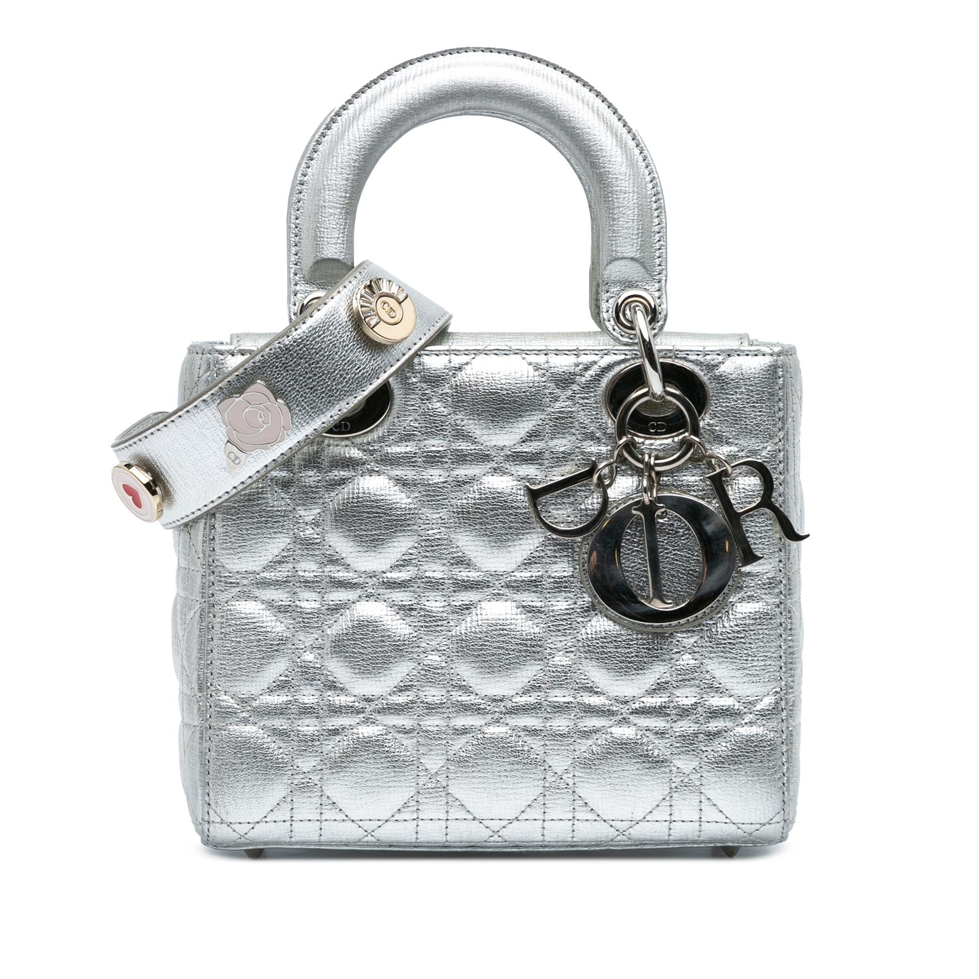 Dior Metallic Grained Calfskin Cannage My Abc Lady Satchel Small Satchel Bag Abcdior Lady Dior