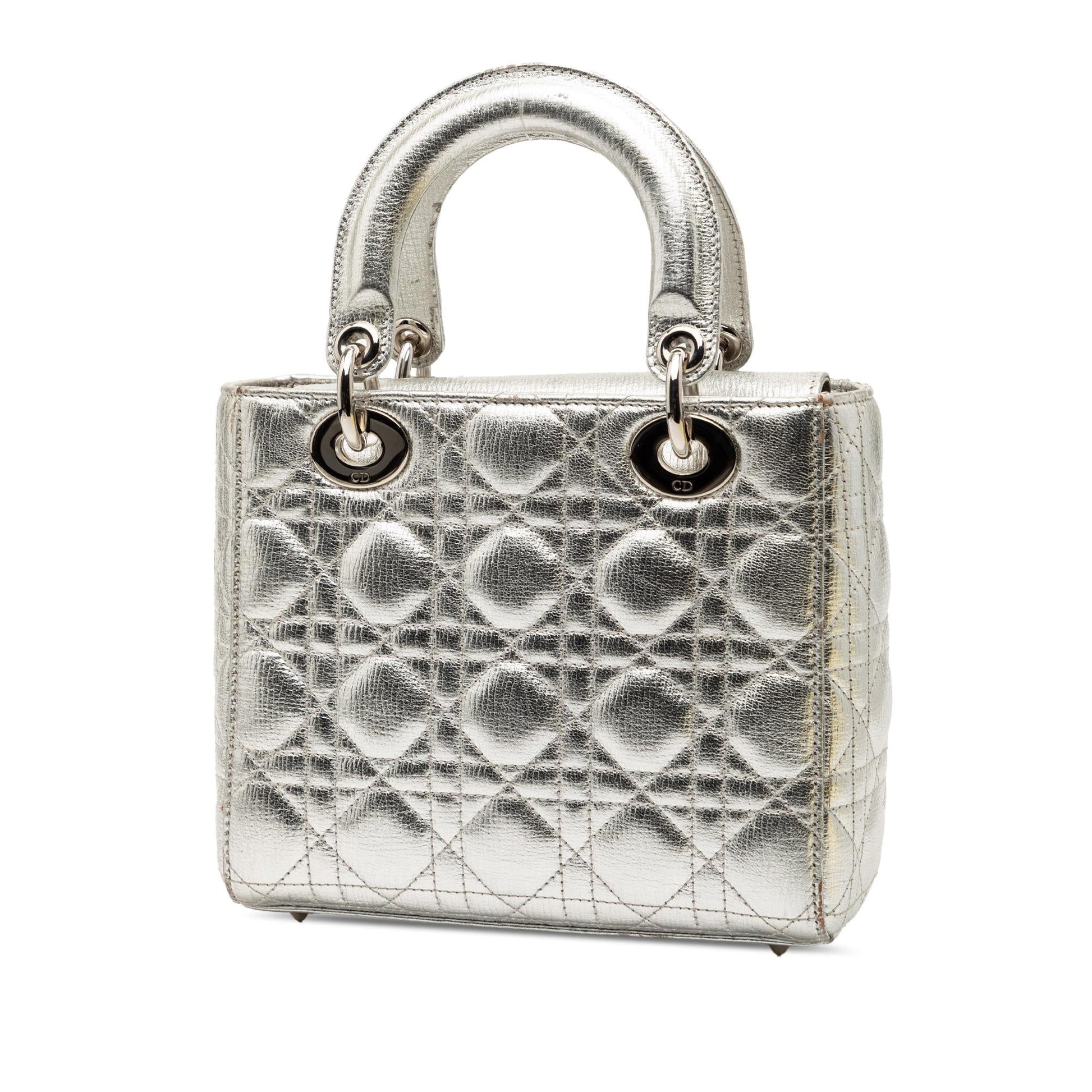 Dior Metallic Grained Calfskin Cannage My Abc Lady Satchel Small Satchel Bag Lady Dior 8