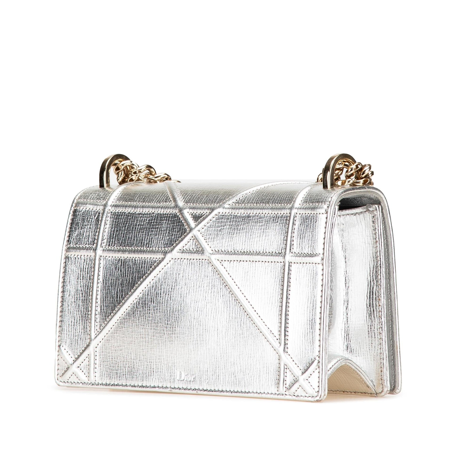 Dior Metallic Grained Calfskin ama Crossbody Bag Small Flap Diorama Flap 1