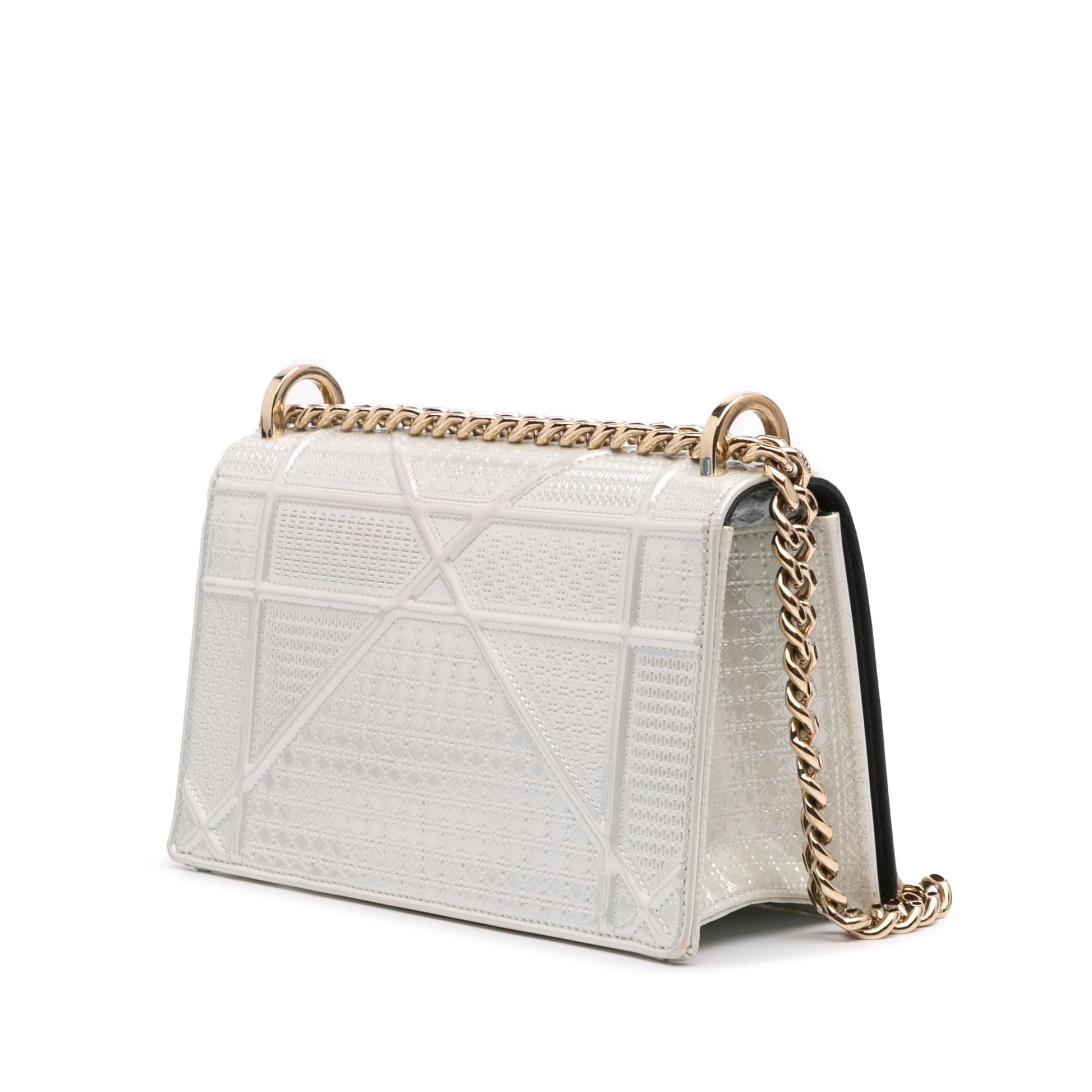 Dior Metallic Microcannage ama Crossbody Bag Patent Small Flap Diorama Flap 1