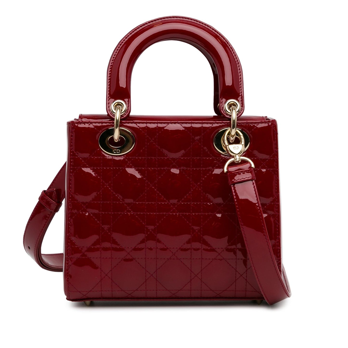 Dior Cannage Lady Shg Satchel Bag Patent Small Dior Shg Pzw9Fc