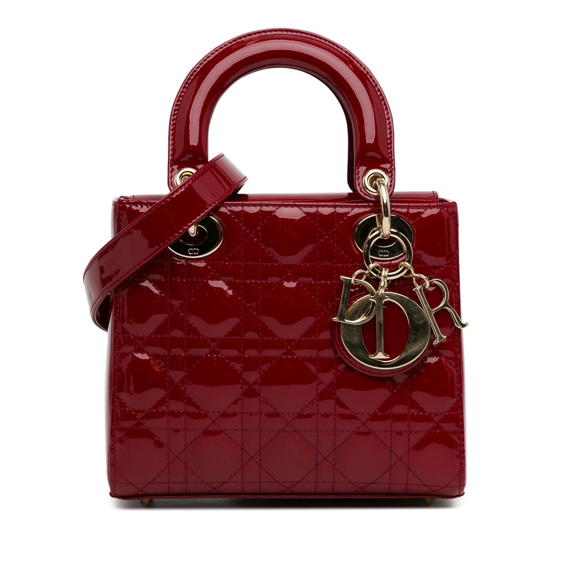 Dior Cannage Lady Shg Satchel Bag Patent Small Dior Shg Pzw9Fc