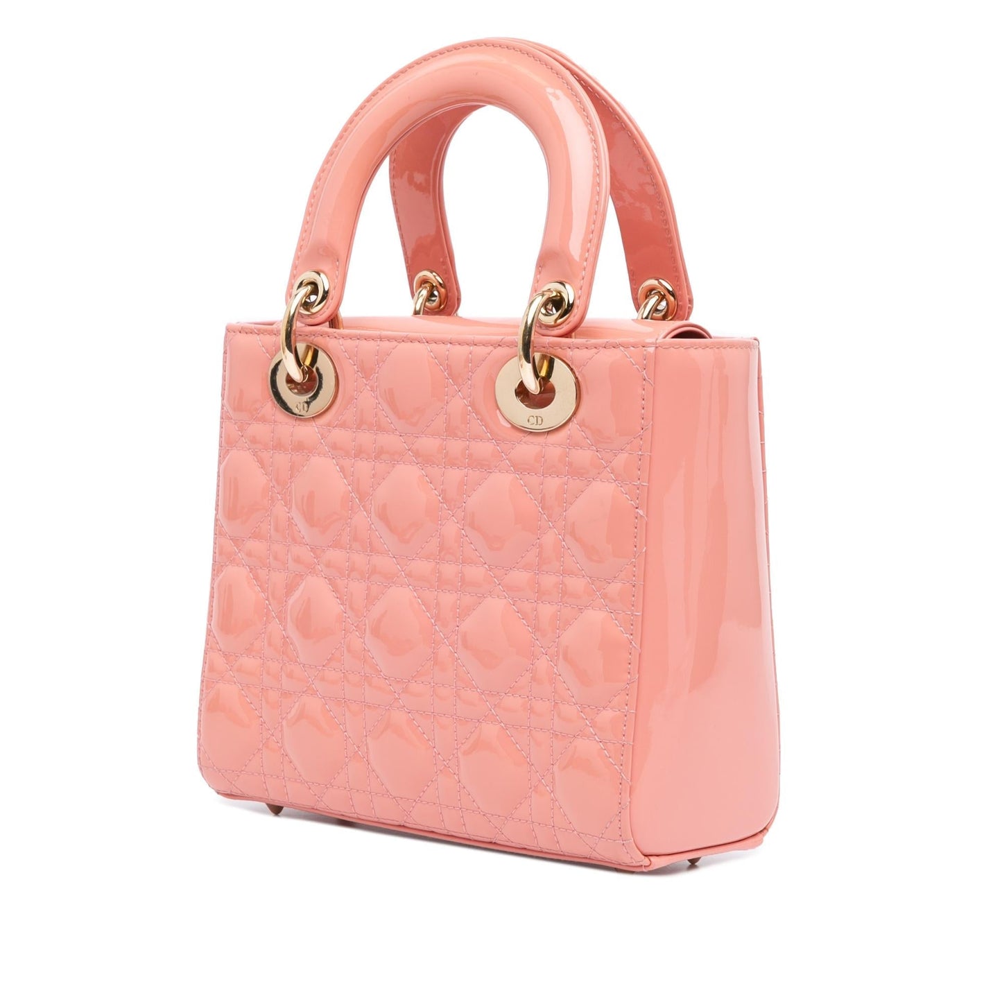 Dior Cannage Lady Satchel Bag Patent Small