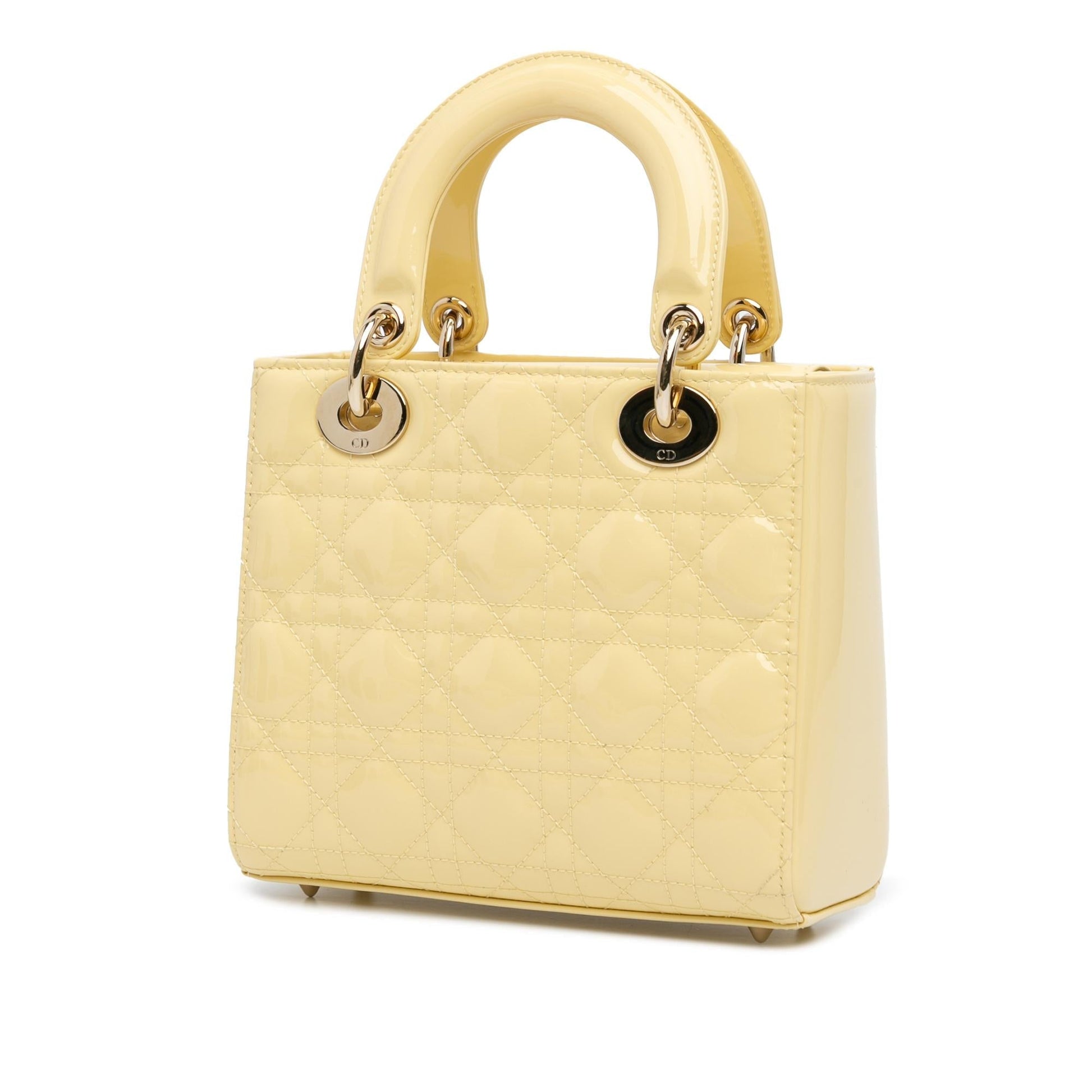 Dior Cannage Lady Satchel Bag Patent Small Dior Shg Kgozhj