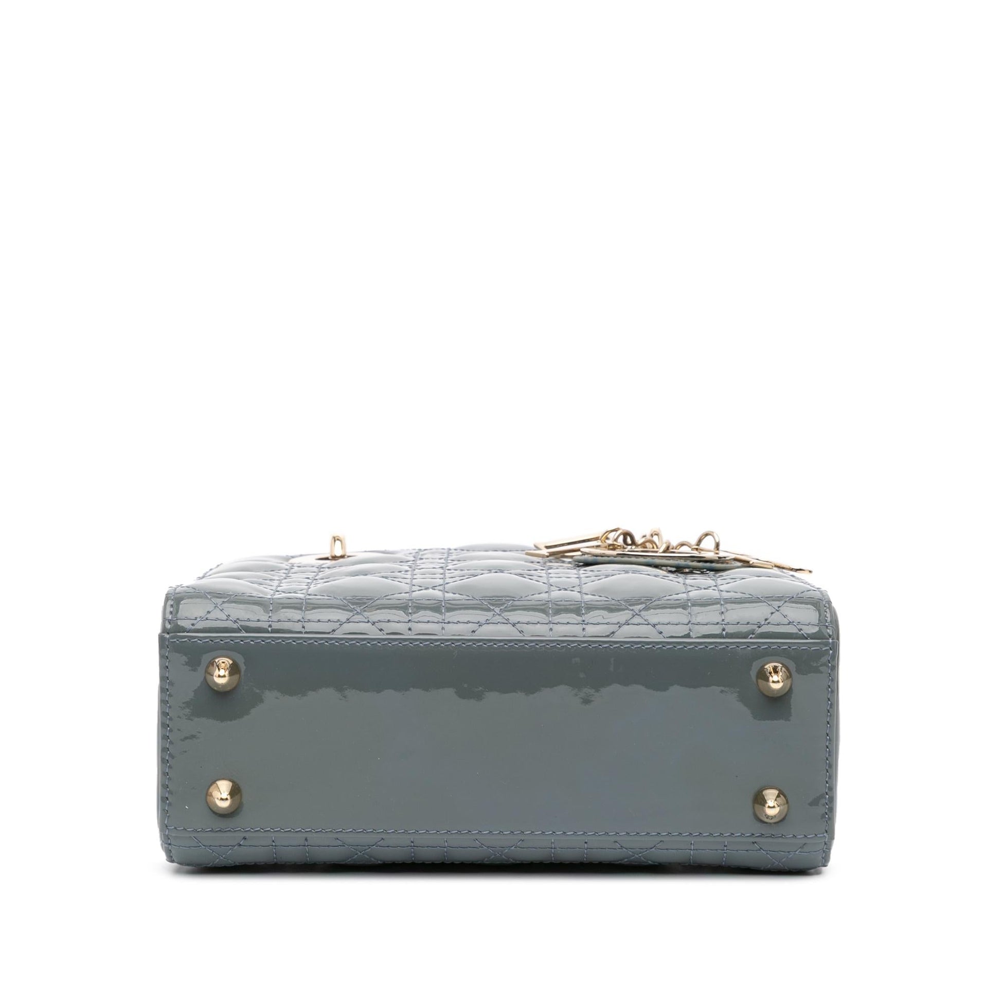 Dior Cannage Lady Satchel Bag Patent Small Lady Dior 1