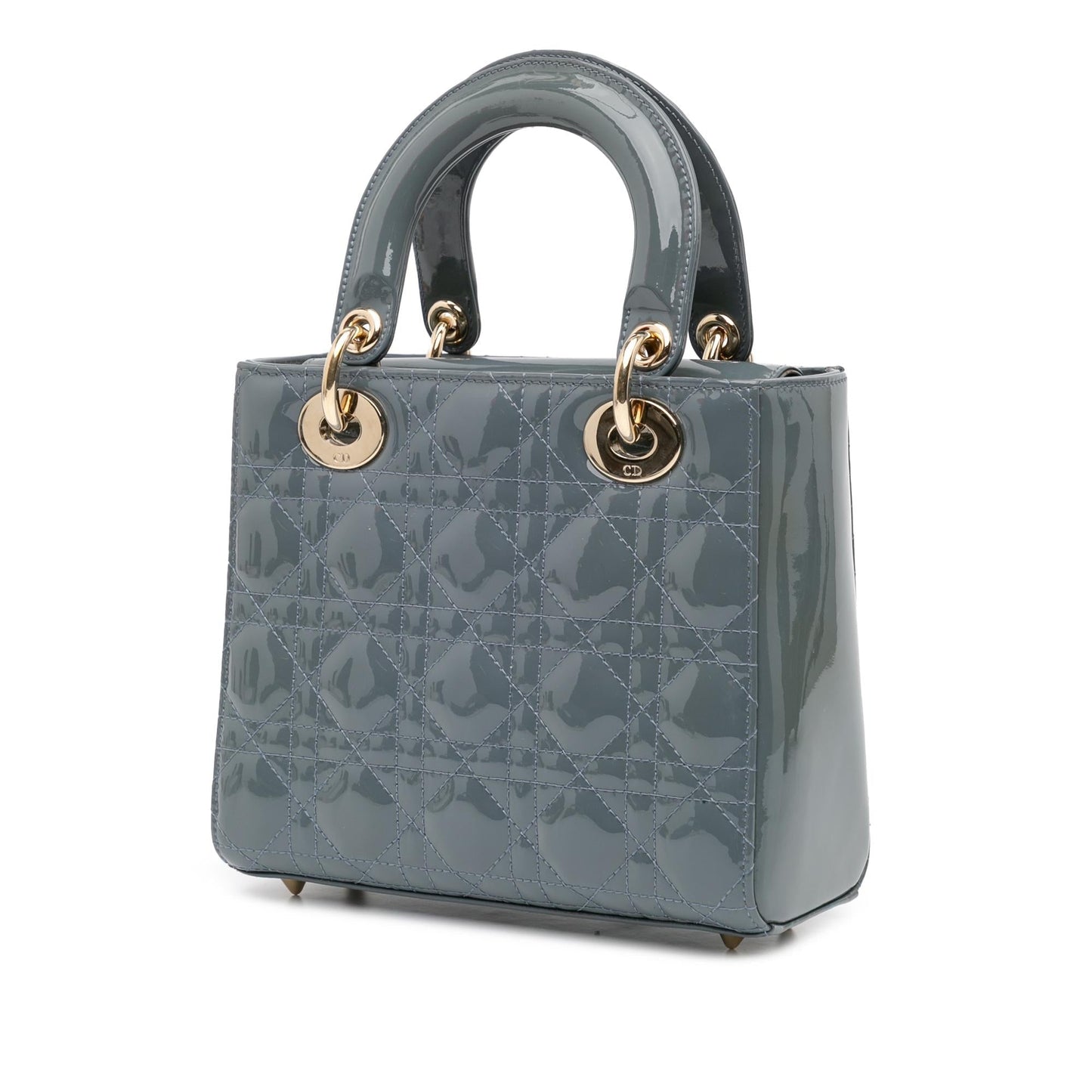Dior Cannage Lady Satchel Bag Patent Small Lady Dior 1