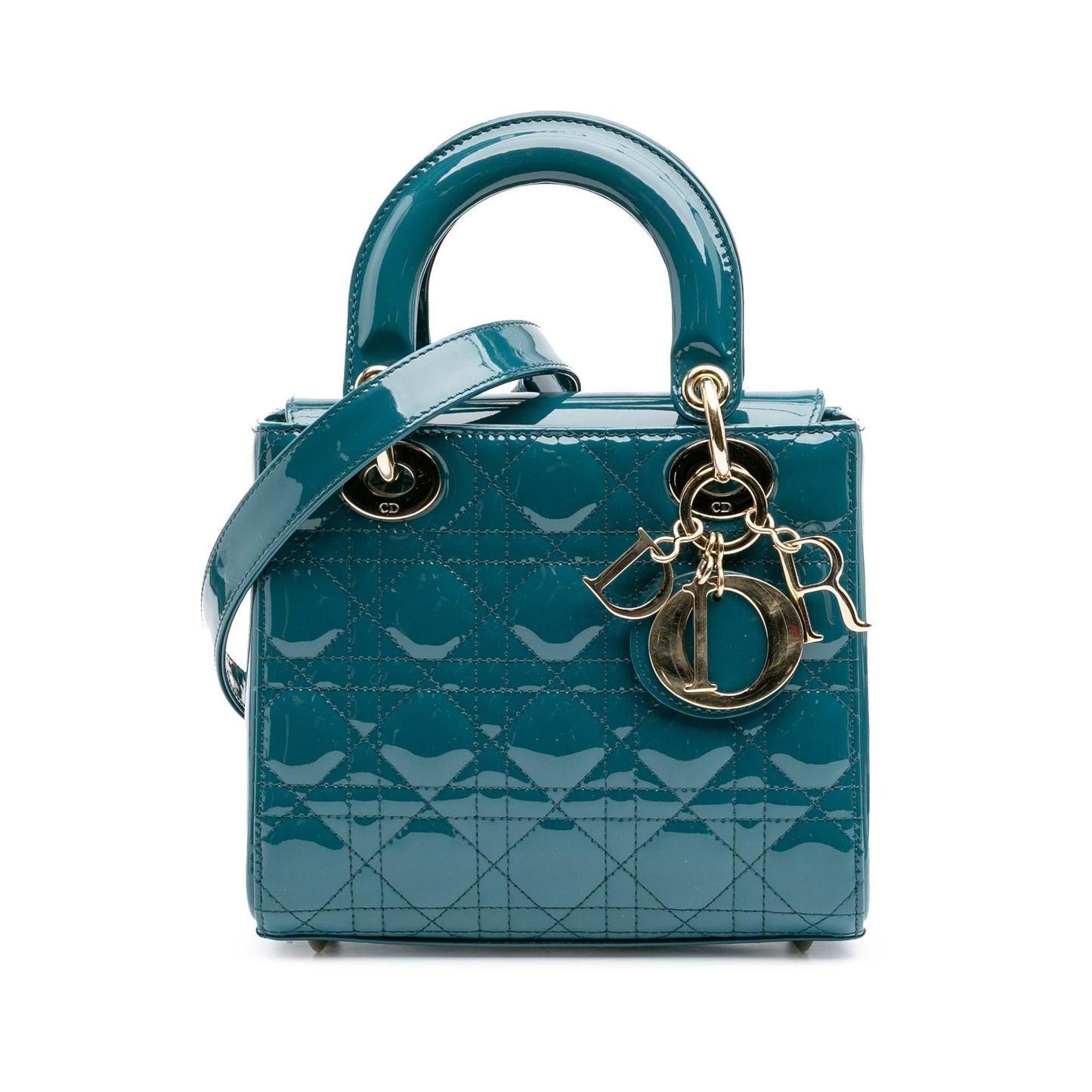 Dior Cannage Lady Satchel Bag Patent Small Lady Dior 2