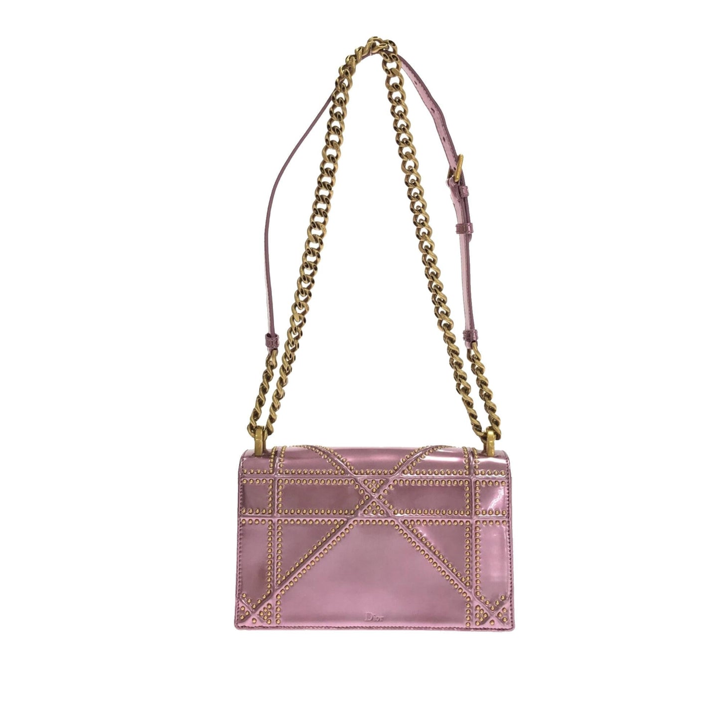Dior Studded Metallic ama Shg D9Slum Crossbody Bag Patent Small Flap