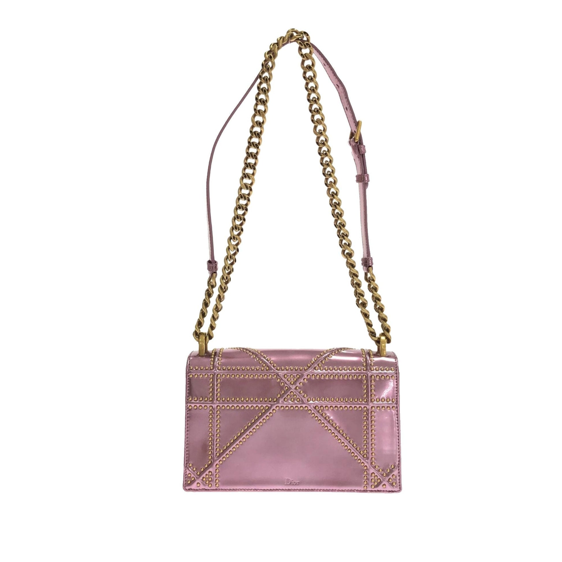 Dior Studded Metallic ama Shg D9Slum Crossbody Bag Patent Small Flap