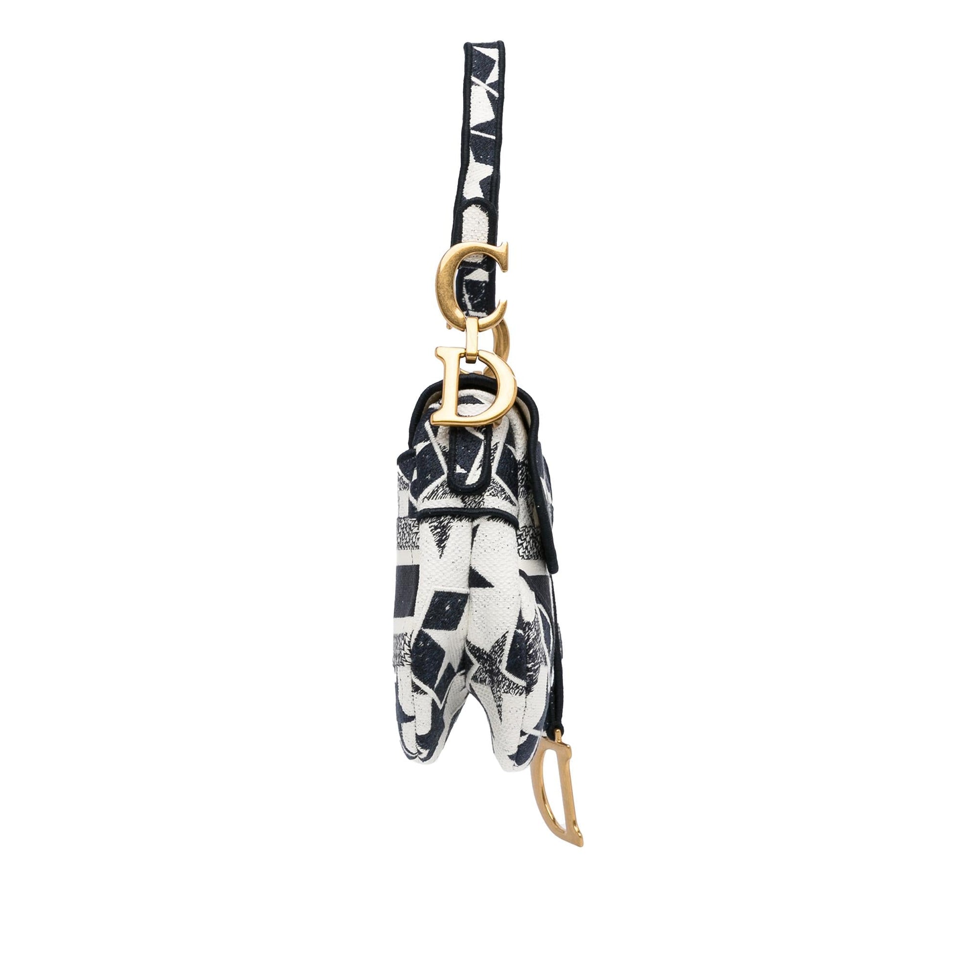 Dior Stars Saddle Bag Shg Mipqvc Canvas Embroidered Shoulder Bag