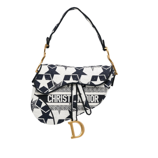 Dior Stars Saddle Bag Shg Mipqvc Canvas Embroidered Shoulder Bag
