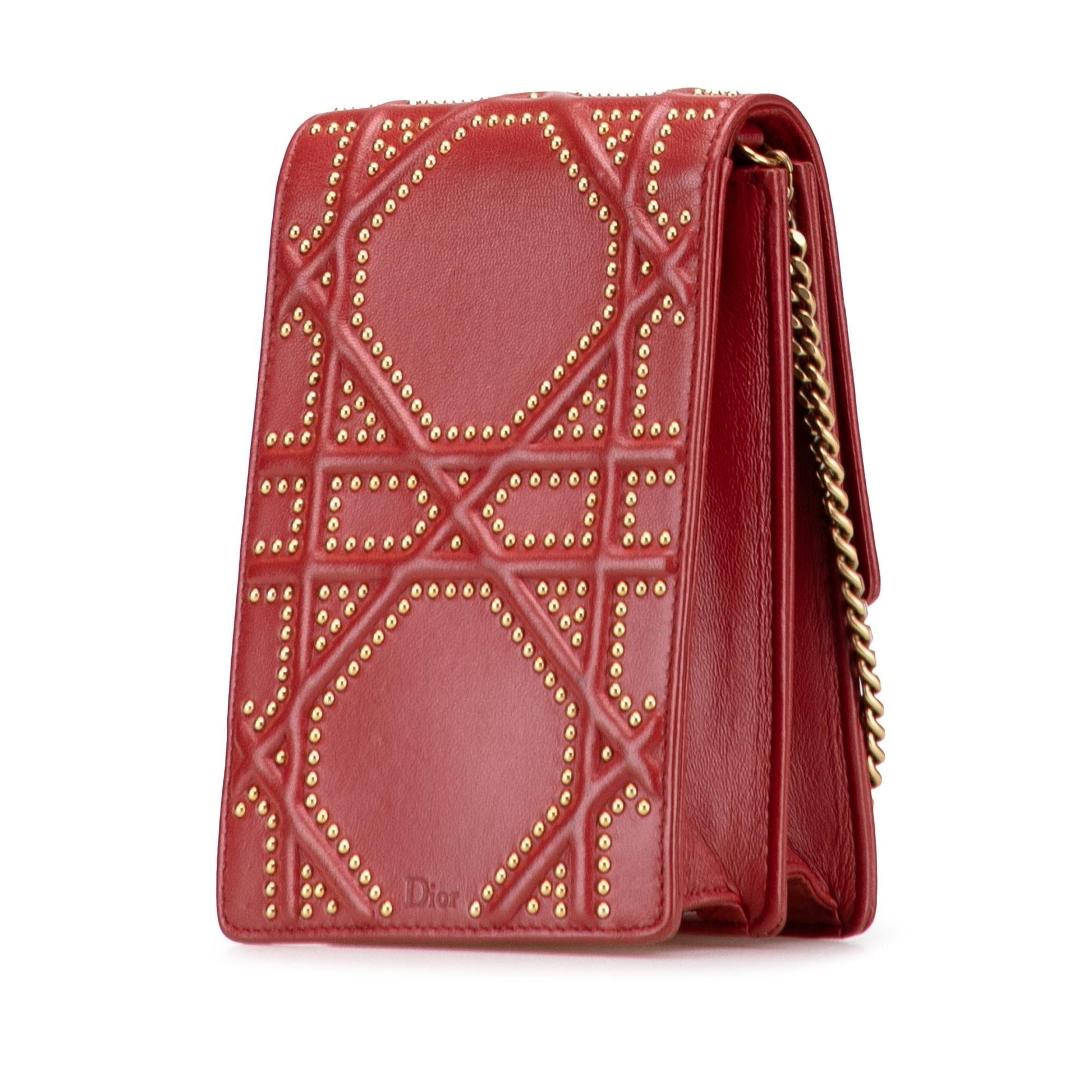 Dior Studded Vertical ama Crossbody Lambskin Crossbody Bag