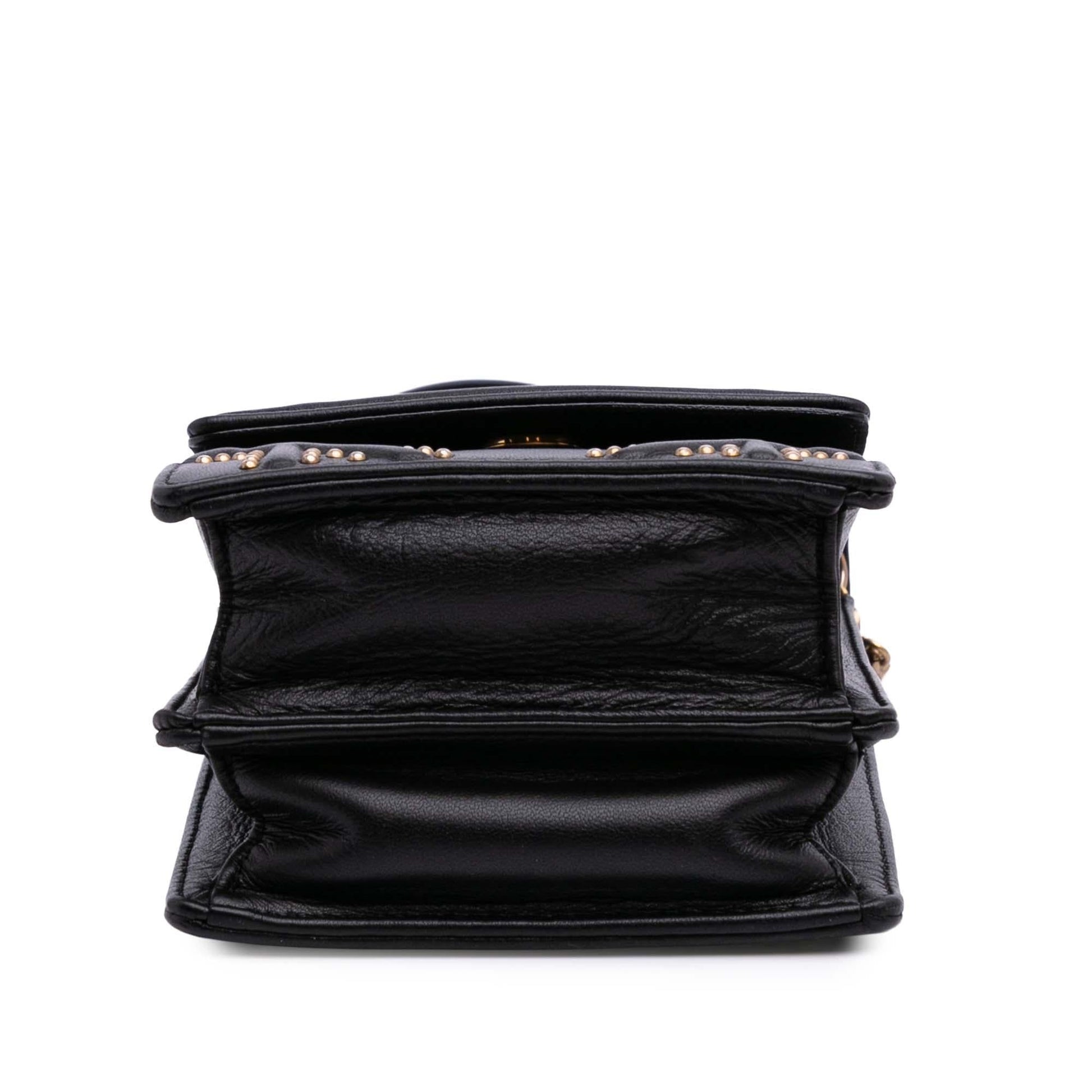 Dior Studded Vertical ama Crossbody Leather Crossbody Bag