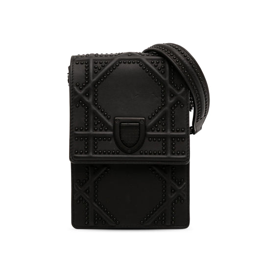 Dior Ultra Matte Calfskin Studded Vertical ama Crossbody Bag