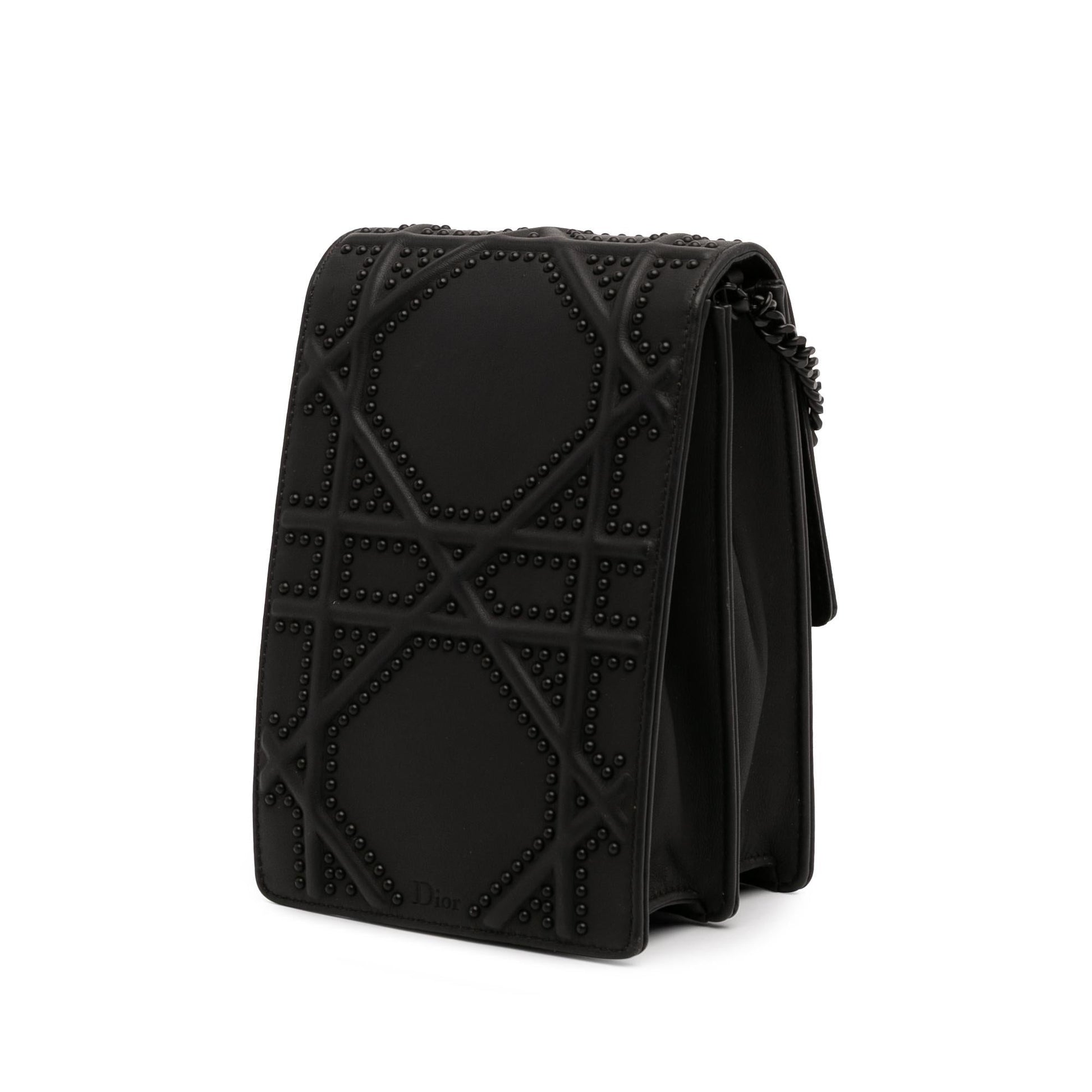 Dior Ultra Matte Calfskin Studded Vertical ama Crossbody Bag