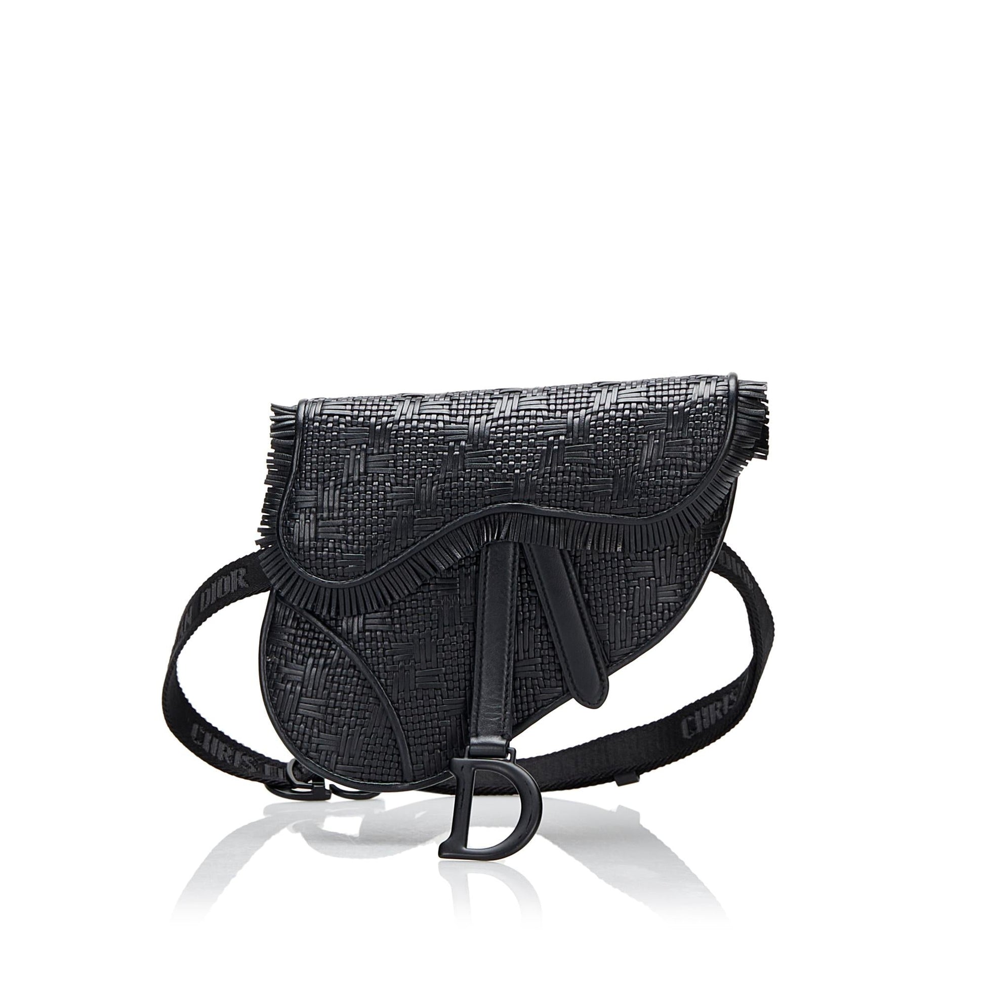 Dior Ultra Matte Saddle Handbag Woven Travel Bag