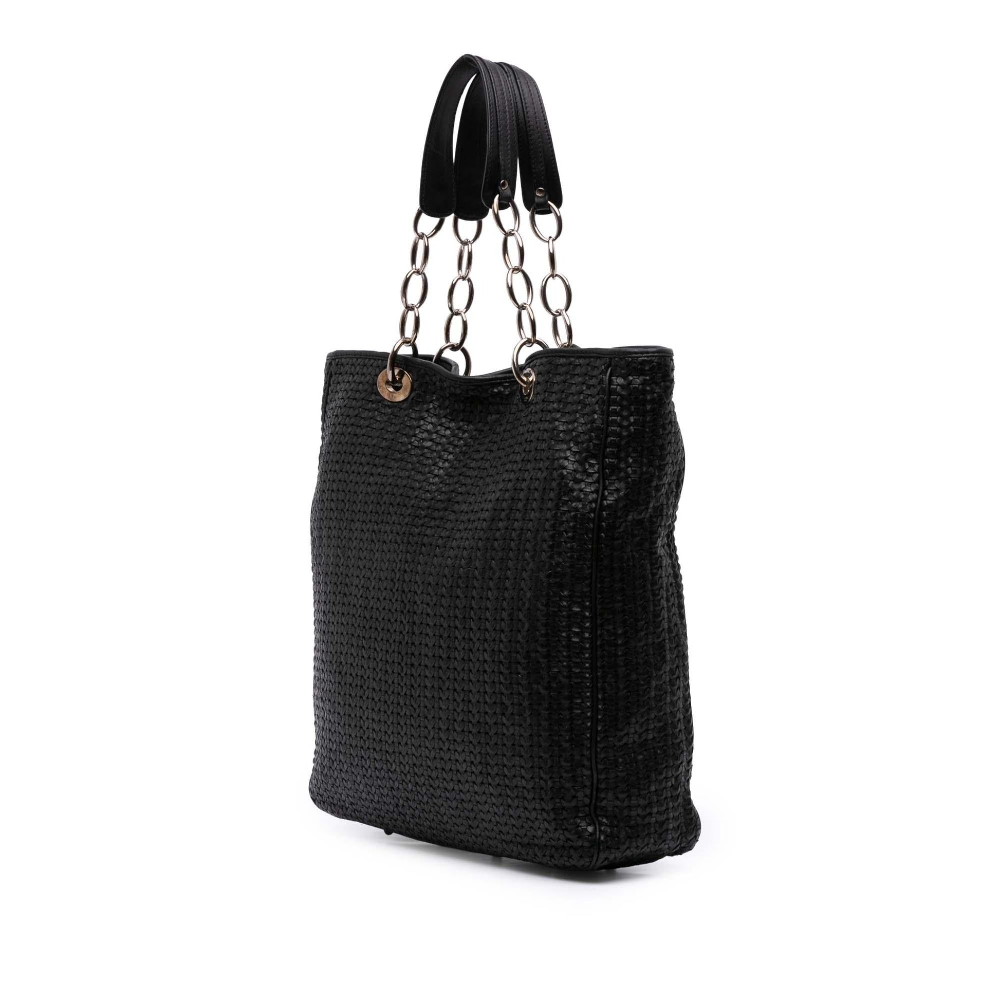 Dior Lady Soft Shopping Tote Lambskin Woven Tote Bag