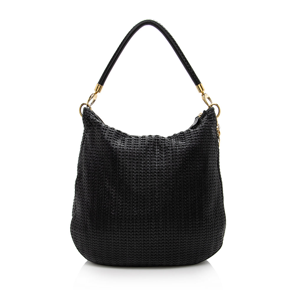 Dior Soft Lady Hobo Shf Leather Woven Shoulder Bag
