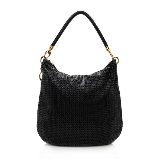 Dior Soft Lady Hobo Shf Leather Woven Shoulder Bag
