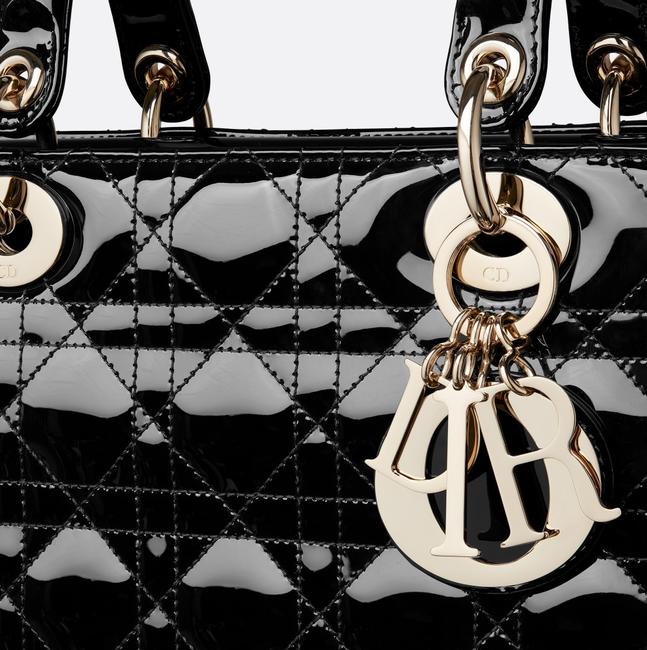 Dior Lady Patent Cannage Calfskin Handbag Large Travel Bag