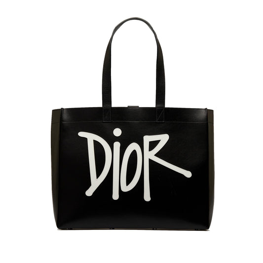Dior Stussy Applique Tote Shg Flomf8 Large Logo Tote Bag