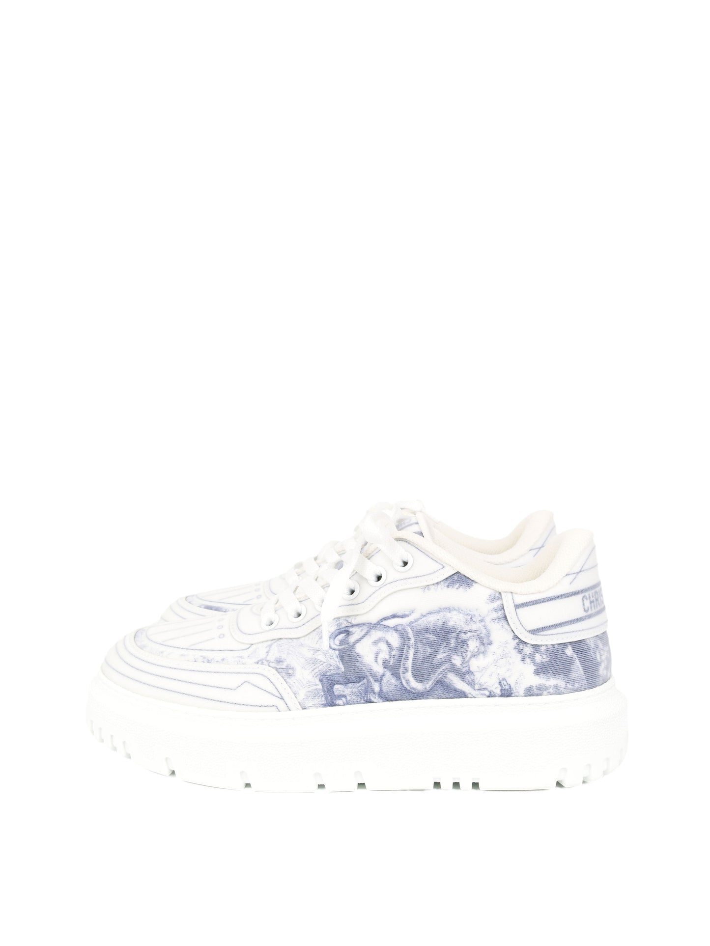 Dior Handbag Addict Toile de Jouy Sneakers 37.5 White Blue Shoes