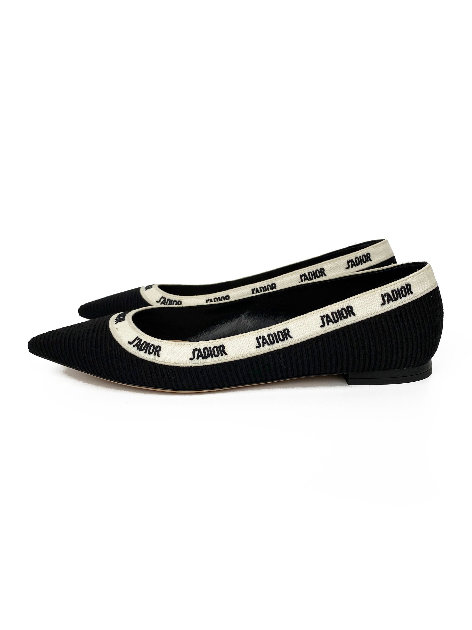 Dior Handbag J'a Ballet Flats 40 Black Shoes