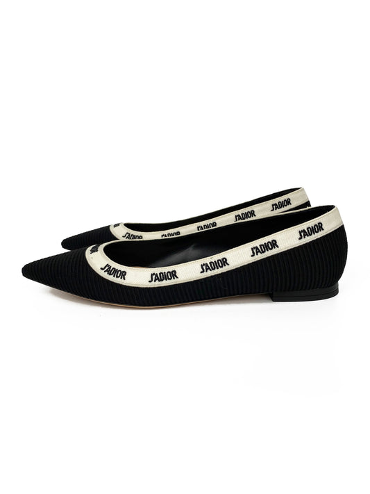 Dior Handbag J'a Ballet Flats 40 Black Shoes